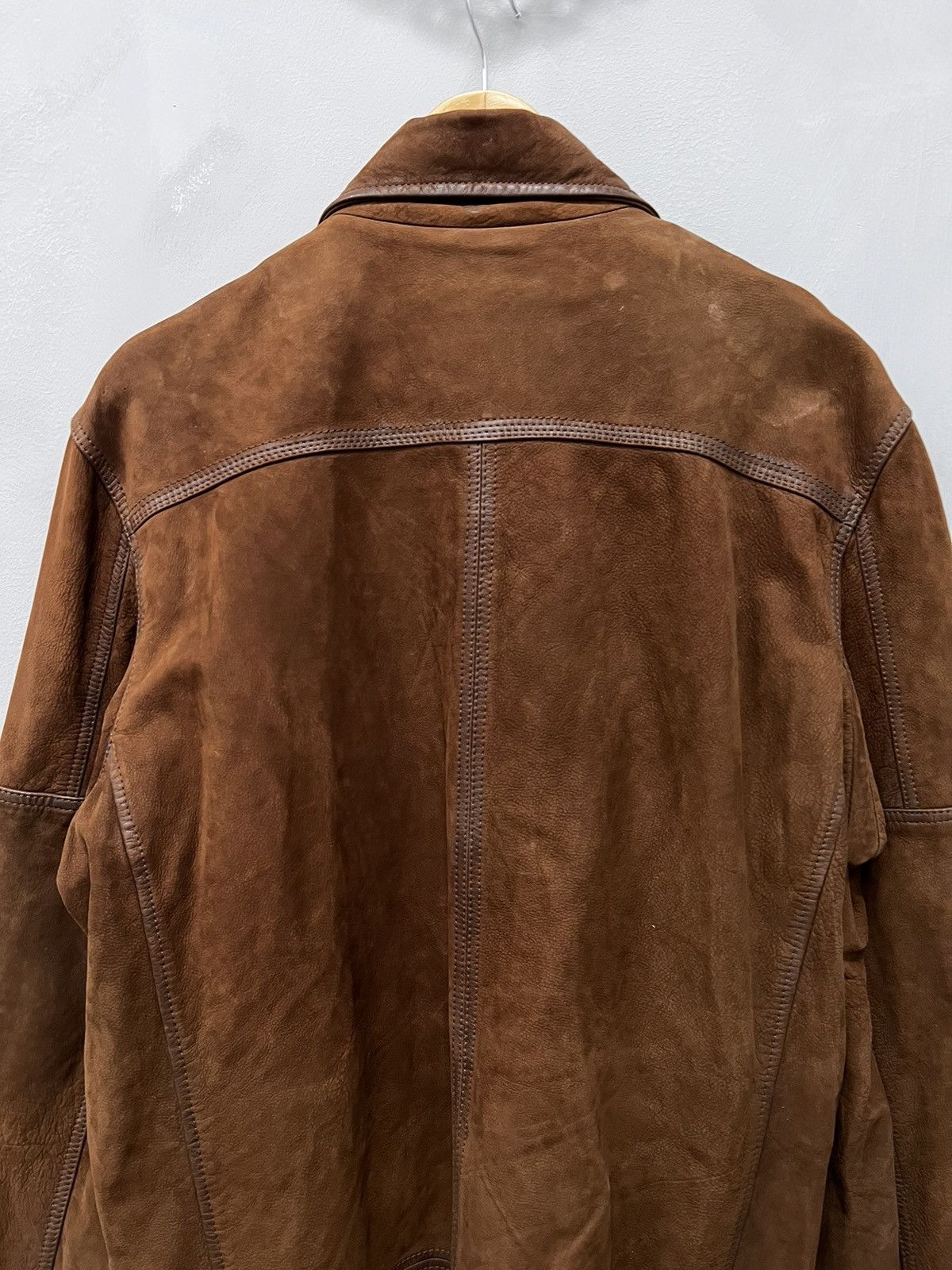 Timberland × Vintage distressed suede brown avant garde leather coat jacket Size US M / EU 48-50 / 2 - 13 Thumbnail