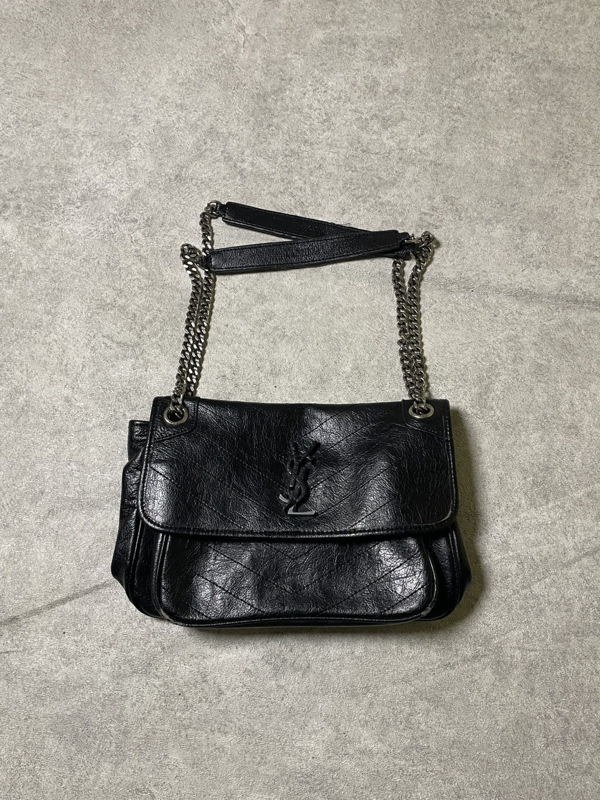 Yves Saint Laurent Rare 2000’s Saint Laurent Paris Niki Crinkle Shoulder Bag Size ONE SIZE - 1 Thumbnail