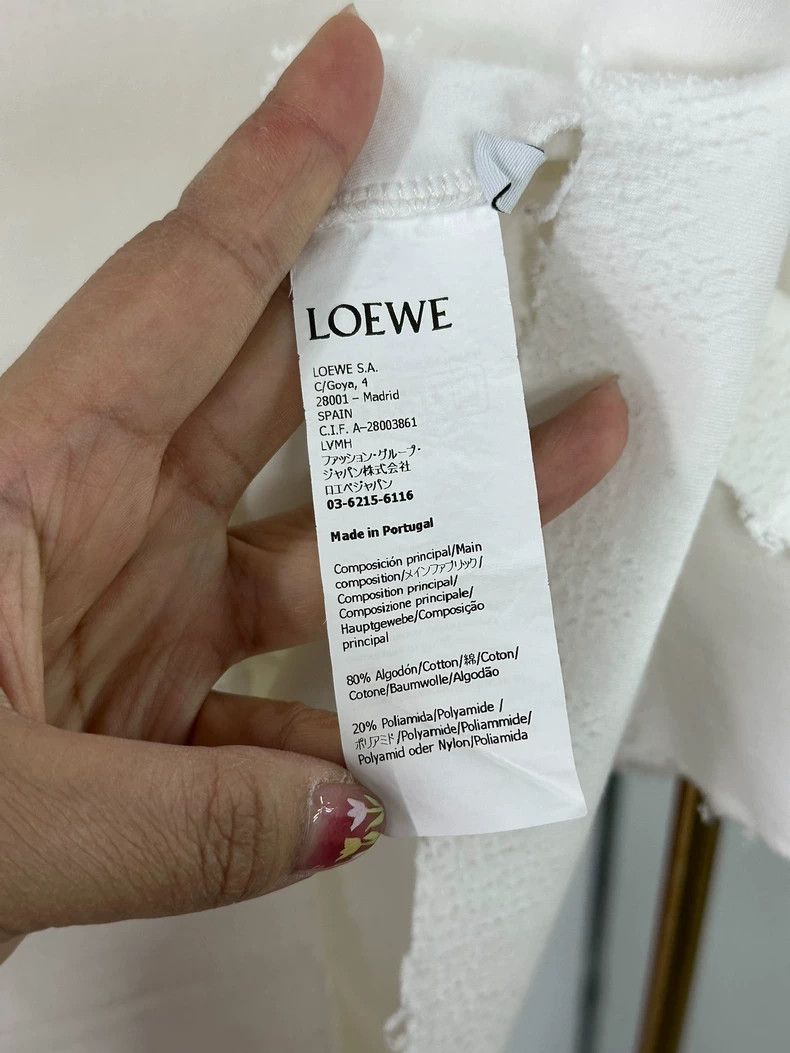 Loewe LOEWE White logo T-shirt short-sleeved top Size XS / US 0-2 / IT 36-38 - 5 Thumbnail