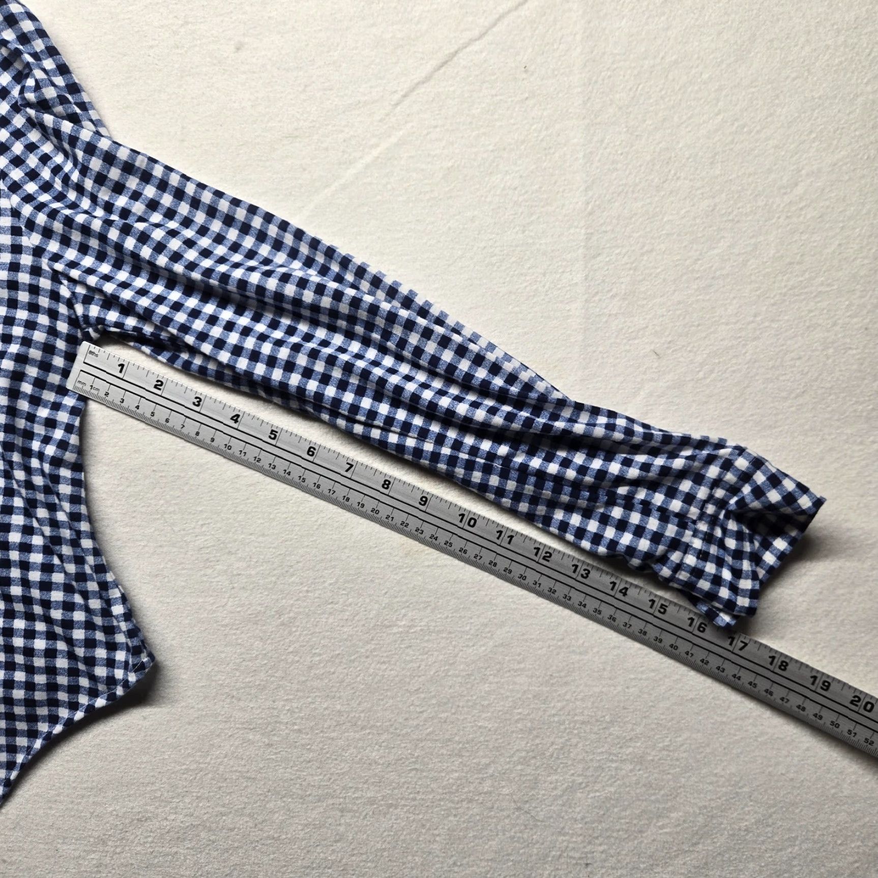 Vintage Passport Shirt Large Women Blue Check Shirt with Pockets Button Front Tie Front Casual Short Sleeve Size L / US 10 / IT 46 - 7 Thumbnail