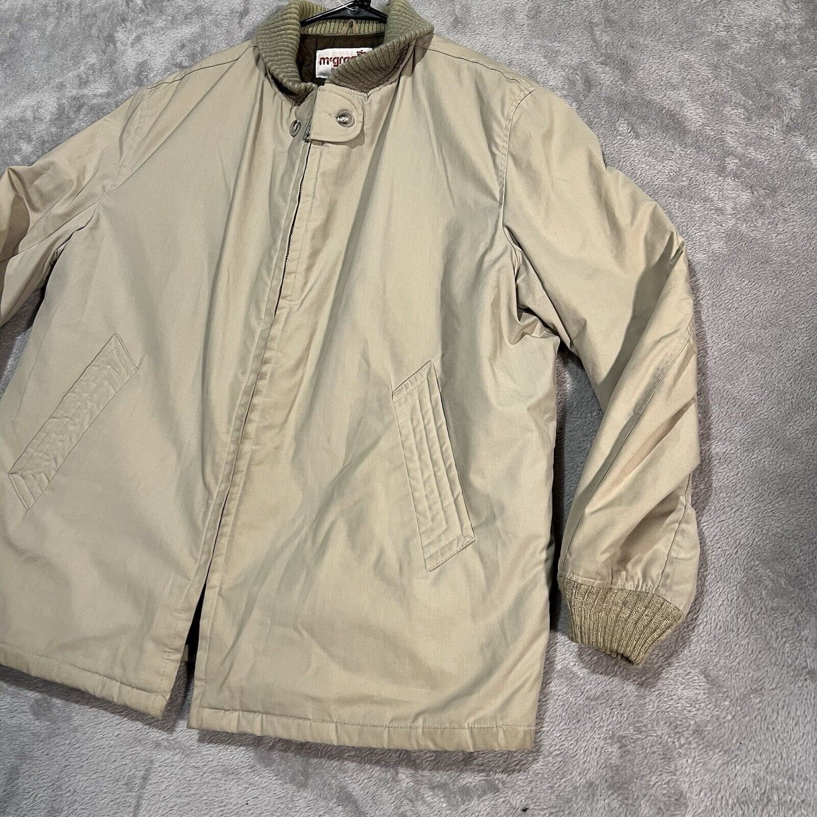 McGregor McGregor Ram Jet Jacket Men's 46 Beige Full Zip 70s Coat Size US XL / EU 56 / 4 - 2 Thumbnail