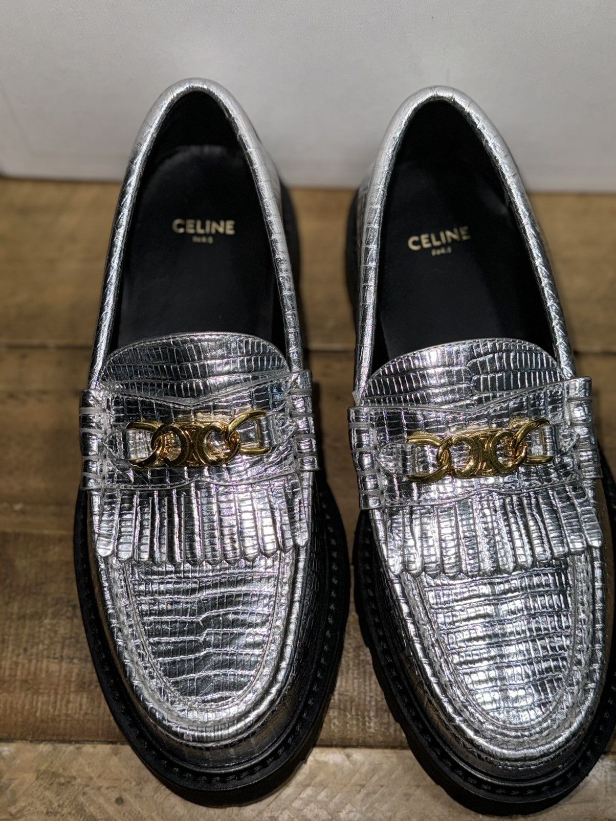 Celine Celine Margaret Triomphe Chain Loafers Size US 7 / IT 37 - 7 Thumbnail