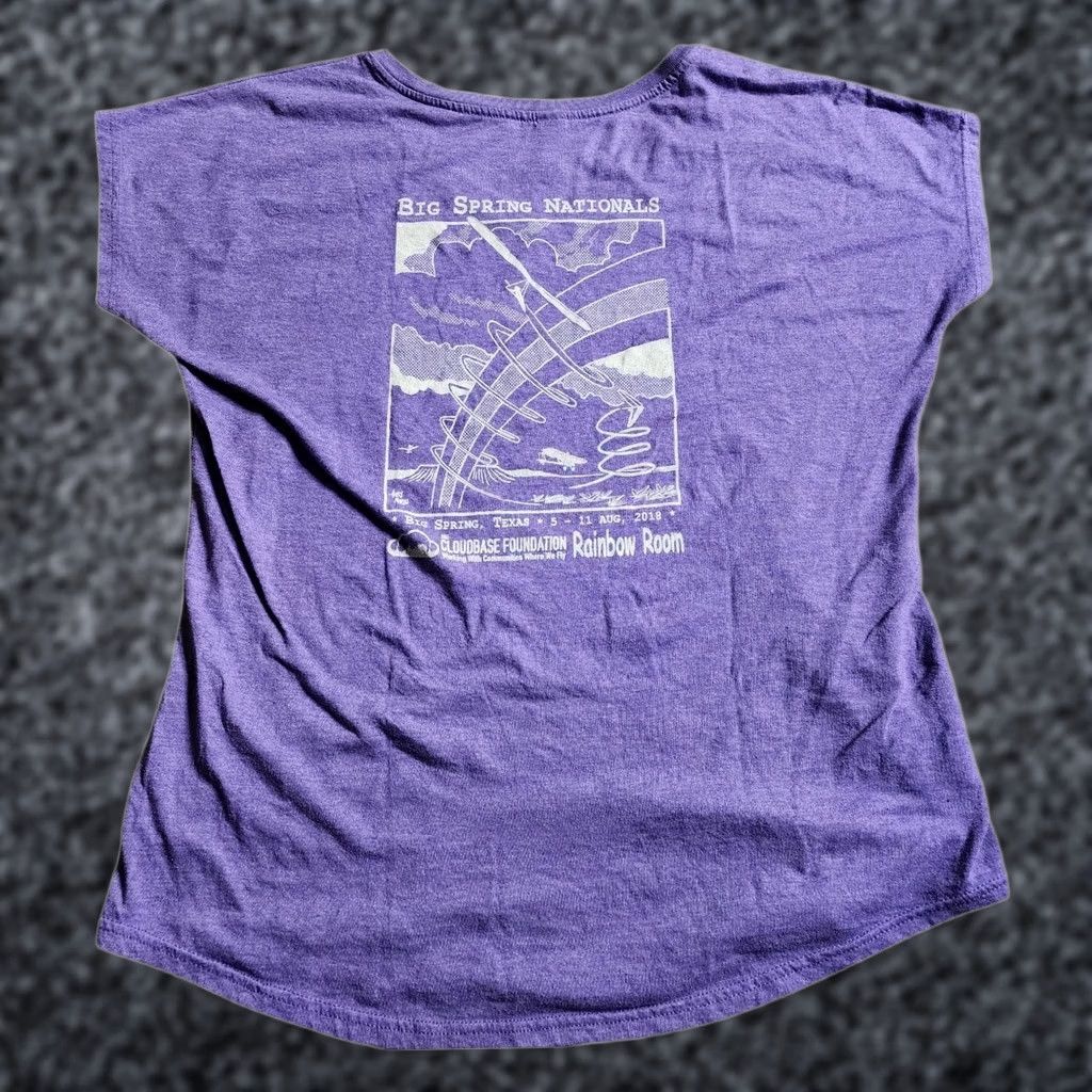 Anvil Womens L Flytec USA Big Spring Nationals 2018 Hang Gliding T Shirt Double Sided Shirt Womens L Purple Cotton Short Sleeve Size L / US 10 / IT 46 - 1 Thumbnail