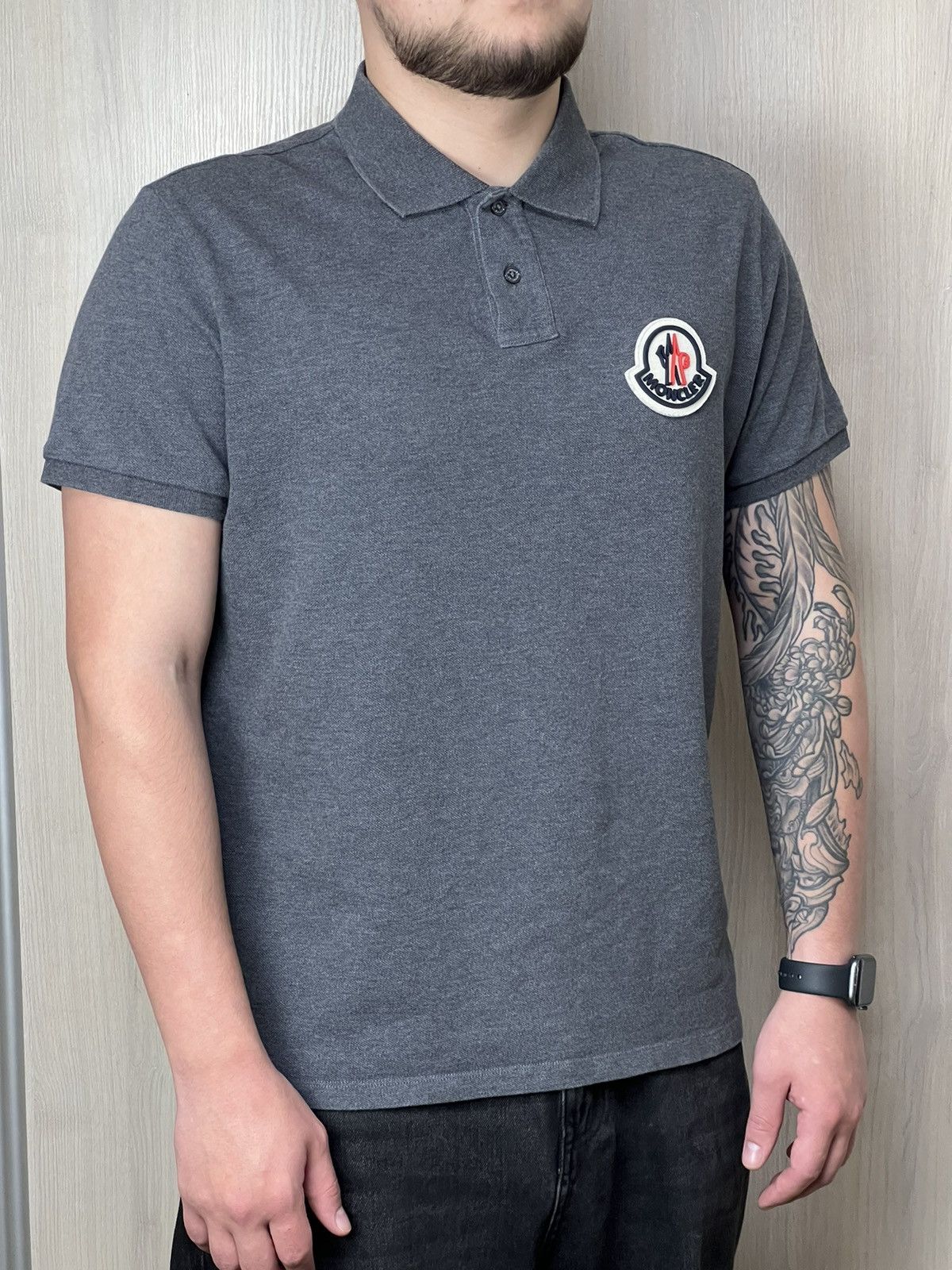 Moncler Moncler Polo Big Logo Rare Size US L / EU 52-54 / 3 - 10 Thumbnail