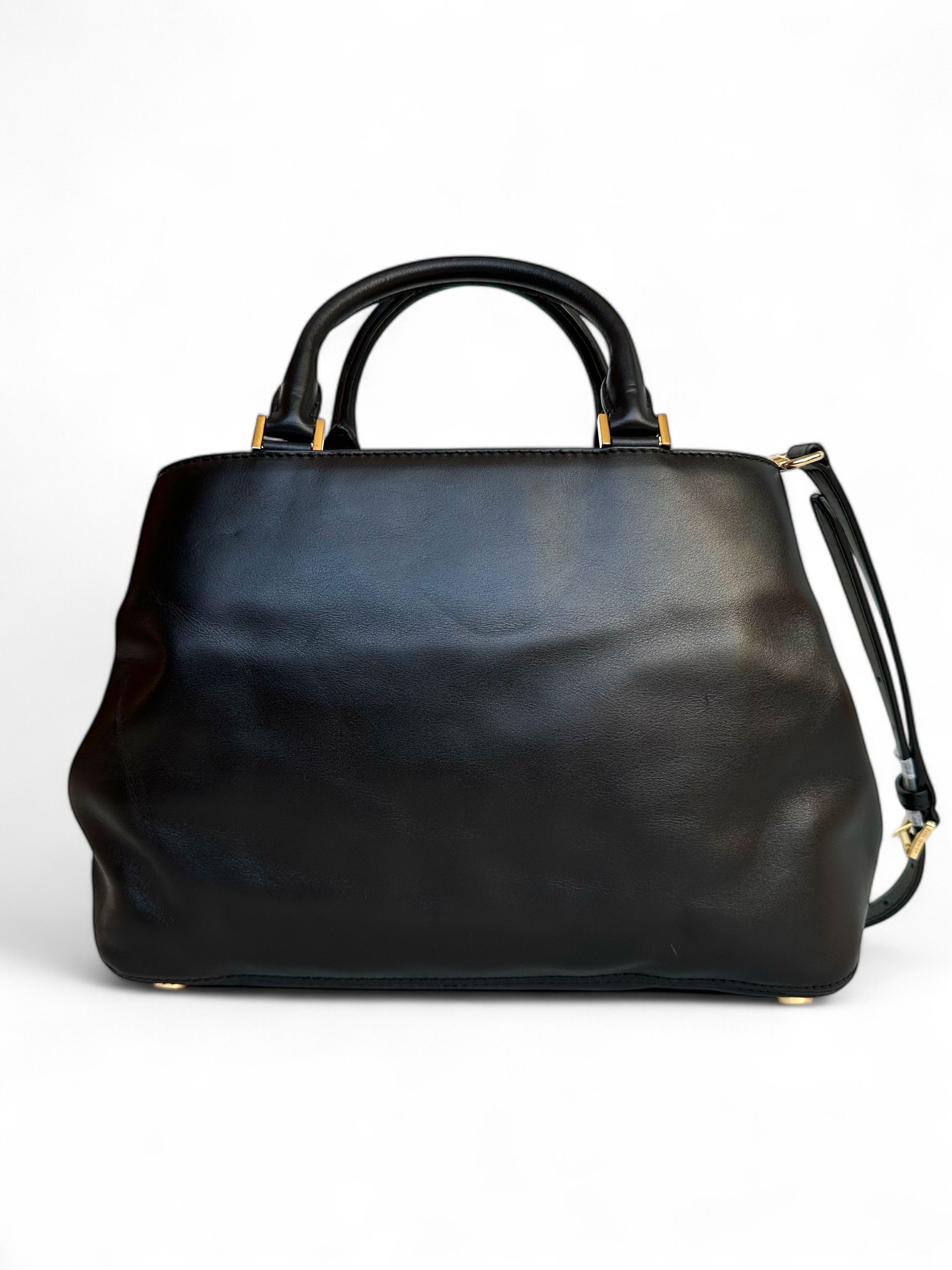 Michael Kors Michael Kors Florence Medium Black Leather Satchel Size ONE SIZE - 2 Thumbnail