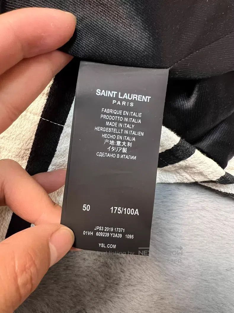 Saint Laurent Paris Saint Laurent Paris Black and White Striped Hooded Thin Co Size US M / EU 48-50 / 2 - 6 Thumbnail