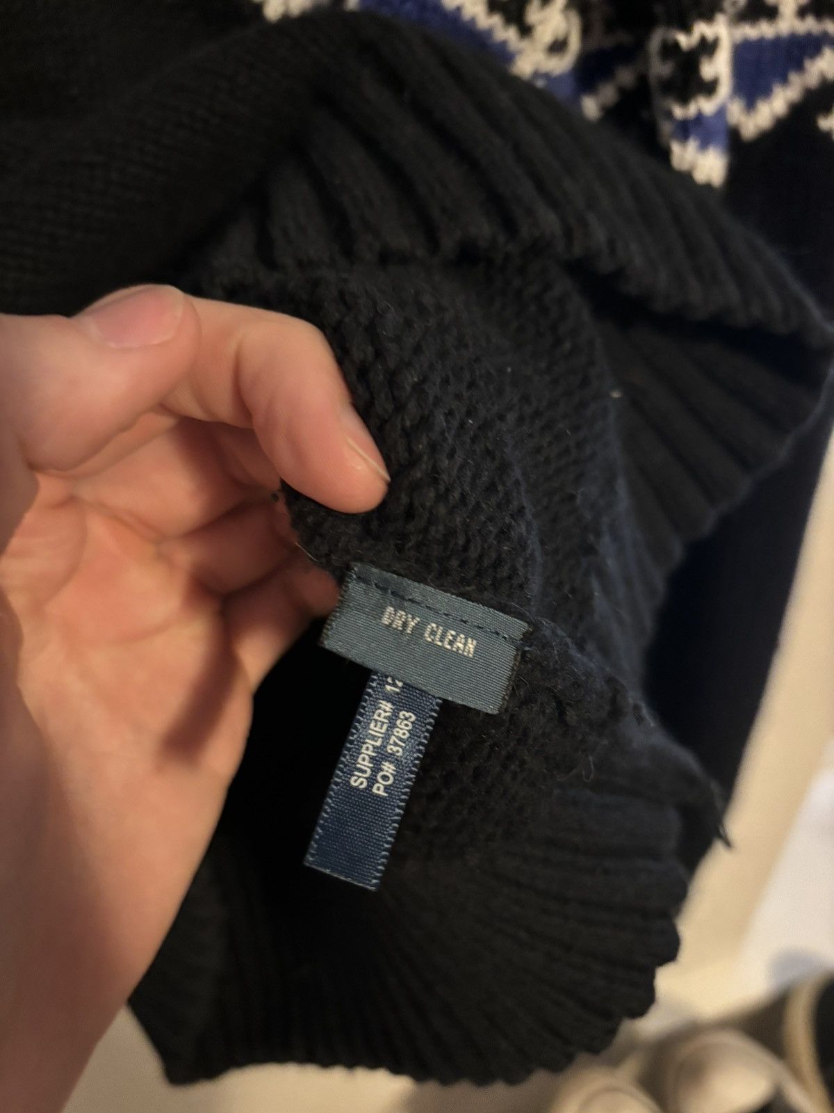 Polo Ralph Lauren Polo Ralph Lauren Black Blue Fair Isle Sweater Vintage Size US S / EU 44-46 / 1 - 4 Thumbnail