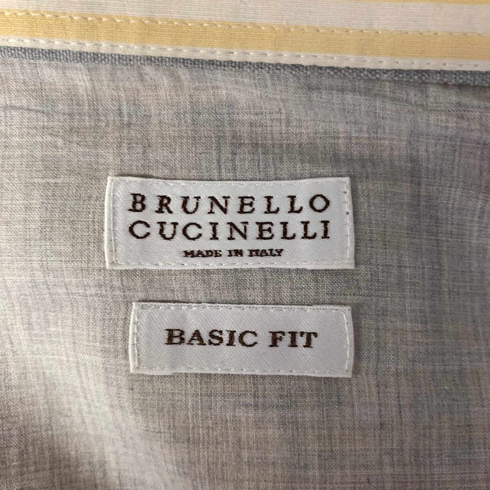 Brunello Cucinelli BRUNELLO CUCINELLI XXXL Yellow White Stripe Linen LS Shirt Size US XXL / EU 58 / 5 - 5 Thumbnail