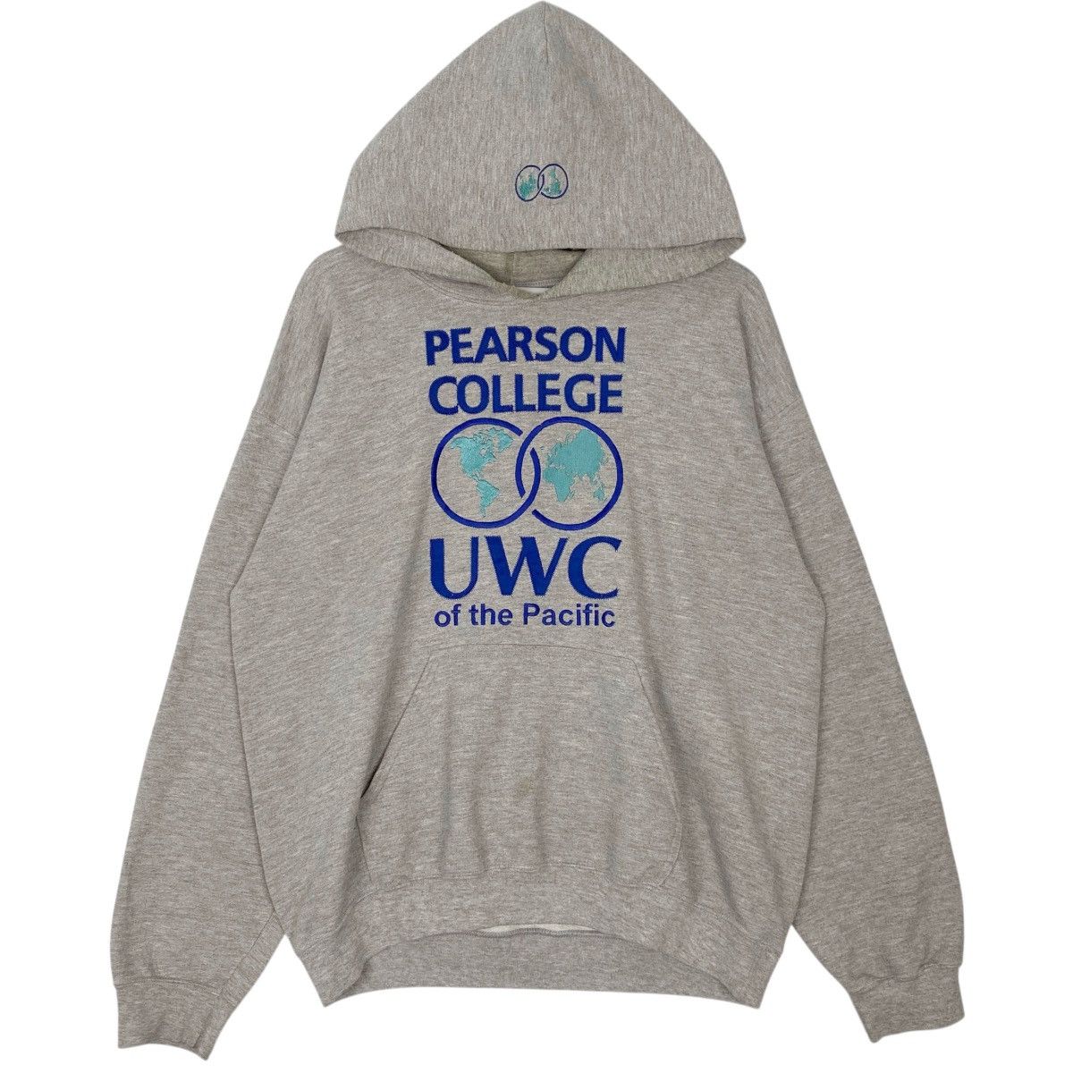 Vintage Vintage Pearson College Hoodie Grey Big Logo Pullover Size M Size US M / EU 48-50 / 2 - 1 Thumbnail