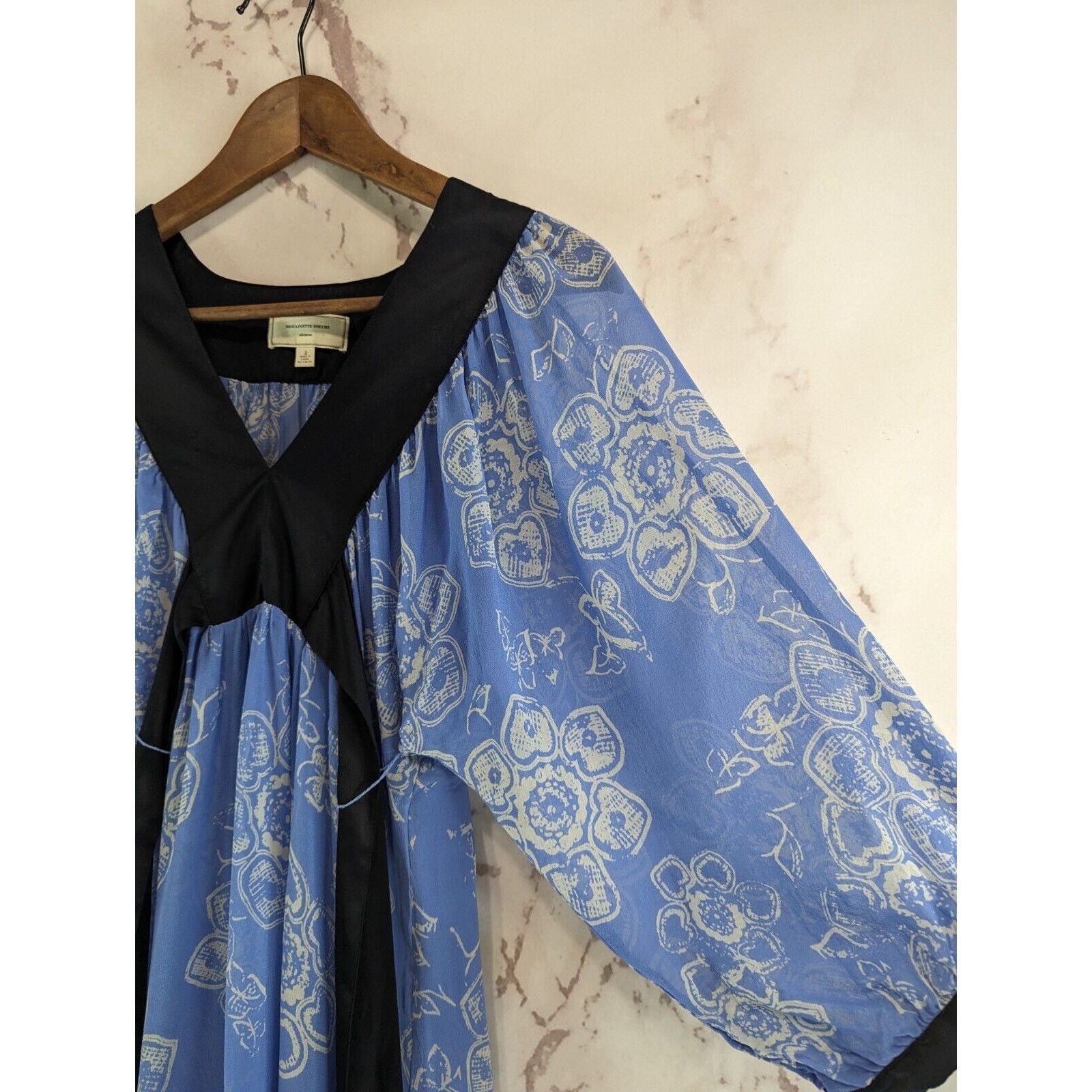 Anthropologie Anthropologie Dress Women XS 2 Blue Silk Moulinette Kimono Size XS / US 0-2 / IT 36-38 - 12 Thumbnail