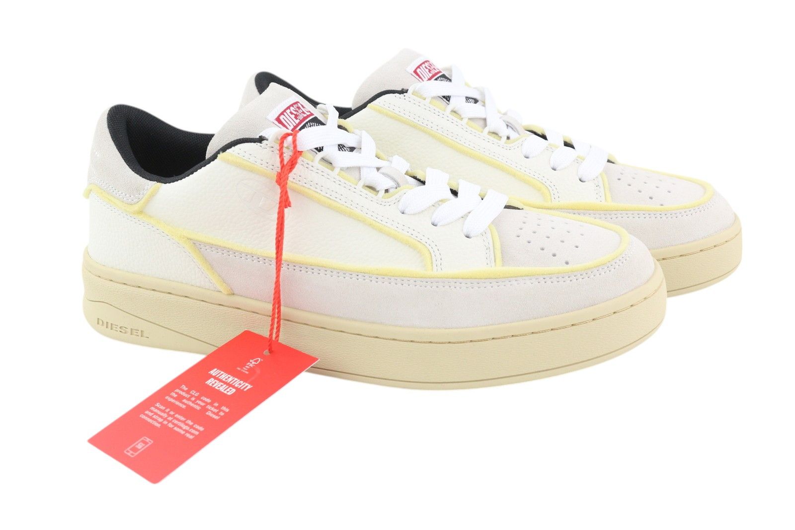 Diesel S-SINNA LOW EU42 White Leather Low Top 41098 Size US 9 / EU 42 - 2 Thumbnail