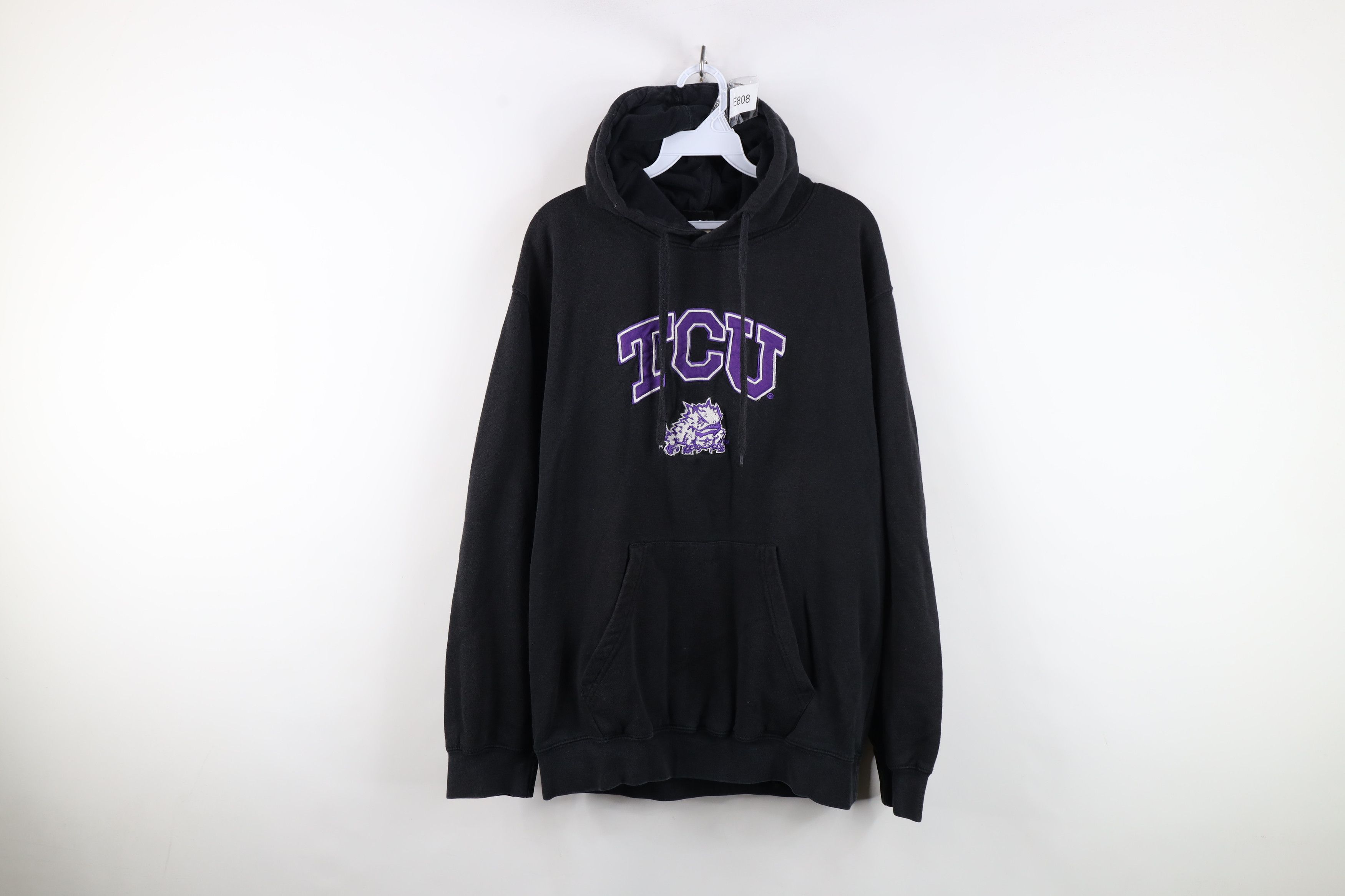 Vintage Vintage 90s Texas Christian University Horned Frogs Hoodie Size US M / EU 48-50 / 2 - 1 Thumbnail