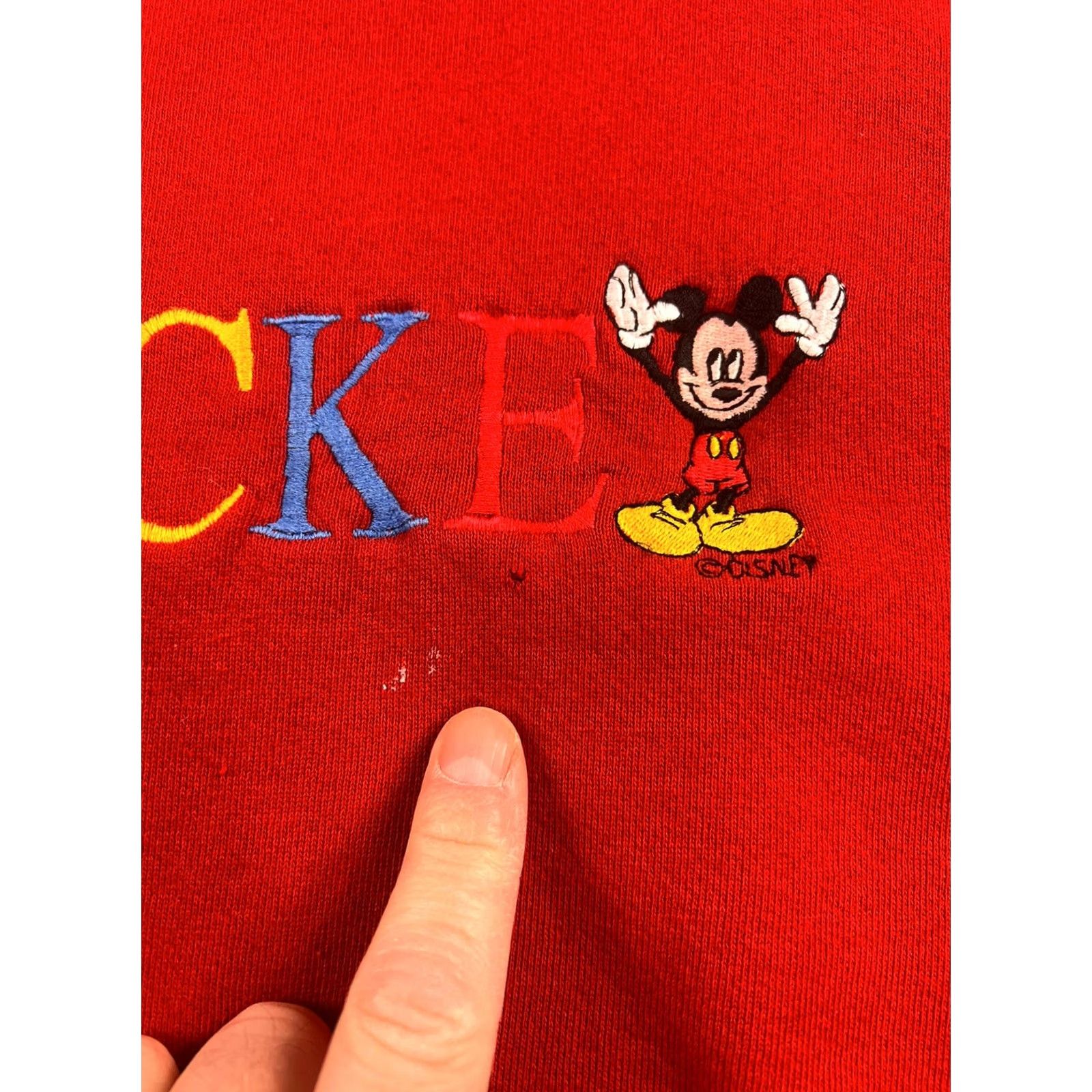 Velva Sheen VINTAGE Mickey Mouse Sweatshirt Walt Disney L/XL Velva Sheen Crew Neck Red 80s Mens Large Boys Girls (adjusted) Size US L / EU 52-54 / 3 - 3 Thumbnail