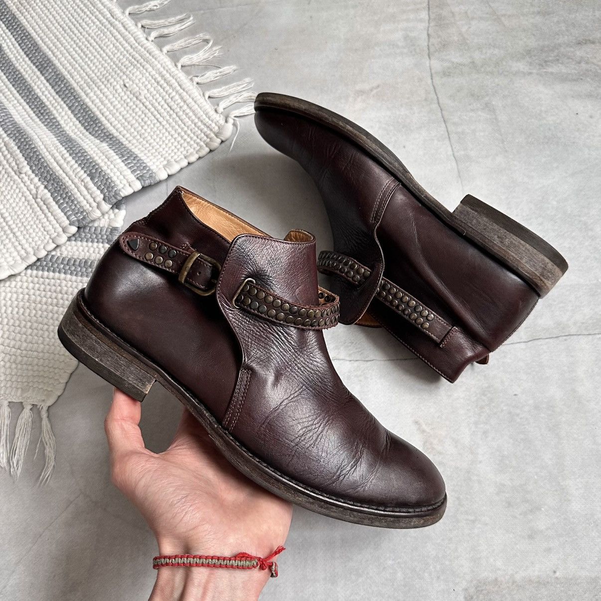 Dirk Bikkembergs HTC Hollywood Trading Co Studded Belt Biker Boots Ash Style Size US 8 / EU 41 - 6 Thumbnail