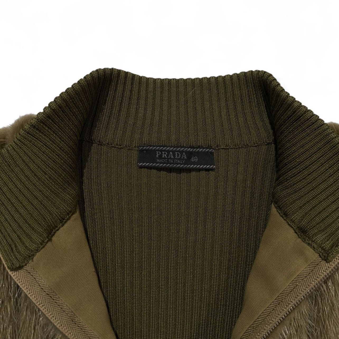 Prada Prada FW2000 Green & Brown Mink Fur Knit Cardigan Size S / US 4 / IT 40 - 6 Thumbnail