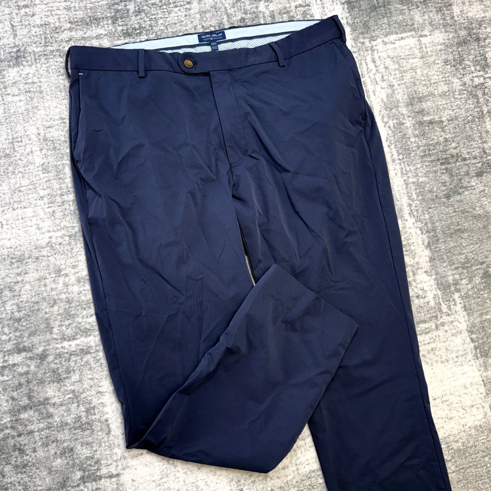 Peter Millar Peter Millar Crown Crafted Pants Mens 38x32 Blue Nylon Spandex Golf Chino Straight Front Pocket Regular Size Type Size US 38 / EU 54 - 2 Thumbnail