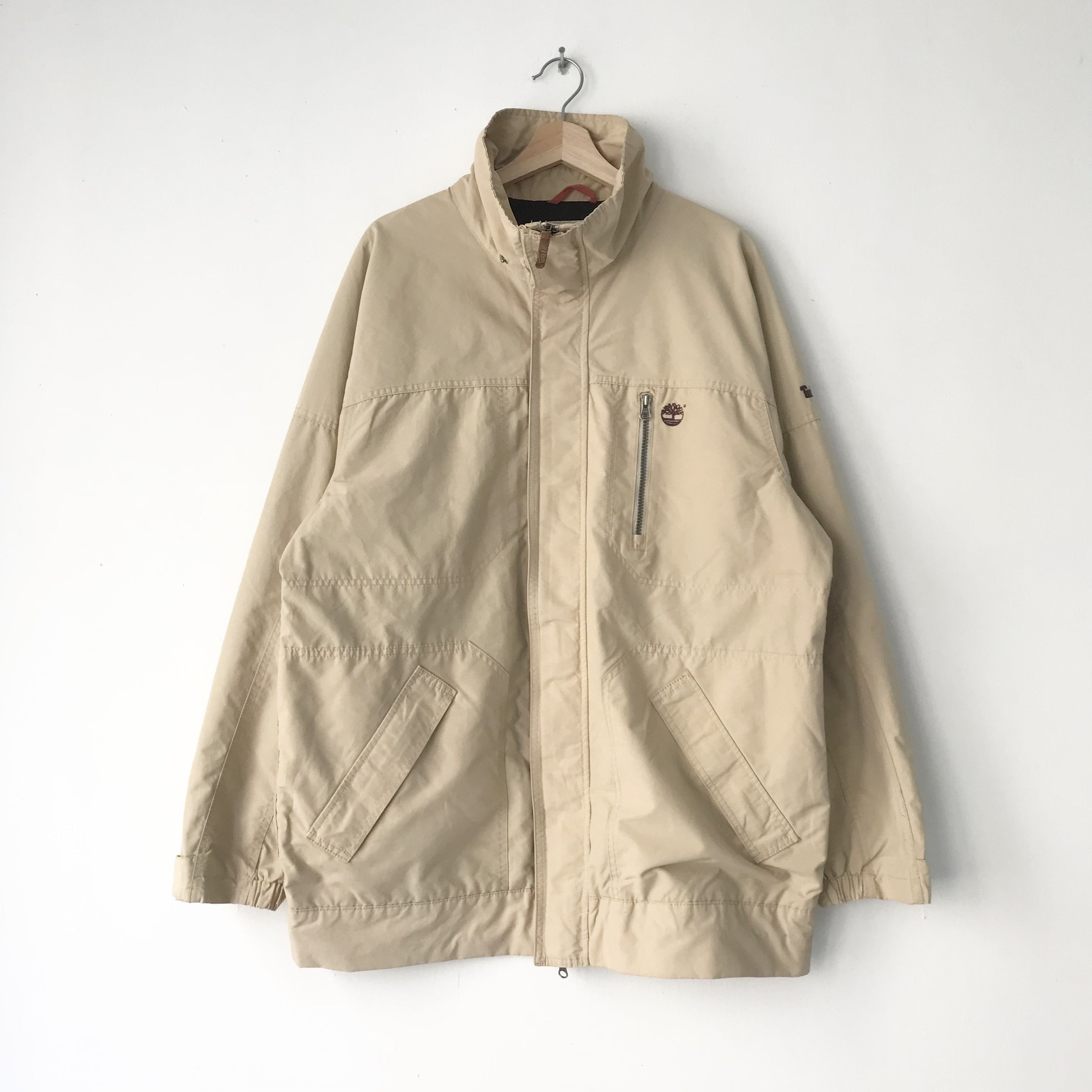 Image of Outdoor Style Go Out x Timberland Vintage Timberland Outdoor Sports Brown Zipper Jacket in Cream (S