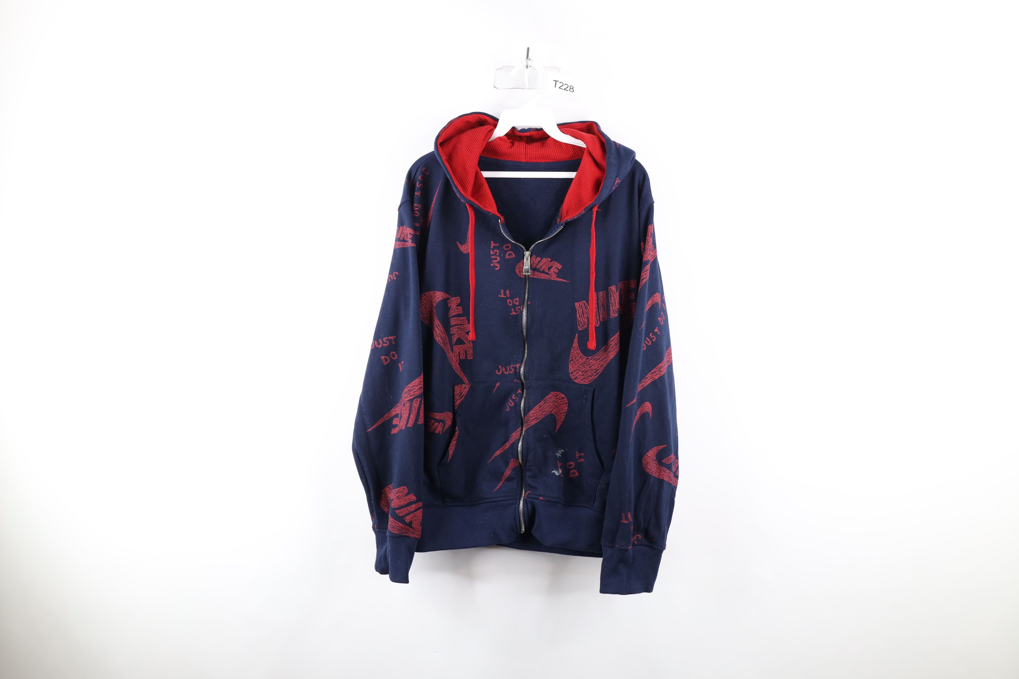 Vintage Nike Spell Out All Over Print Full Zip Hoodie