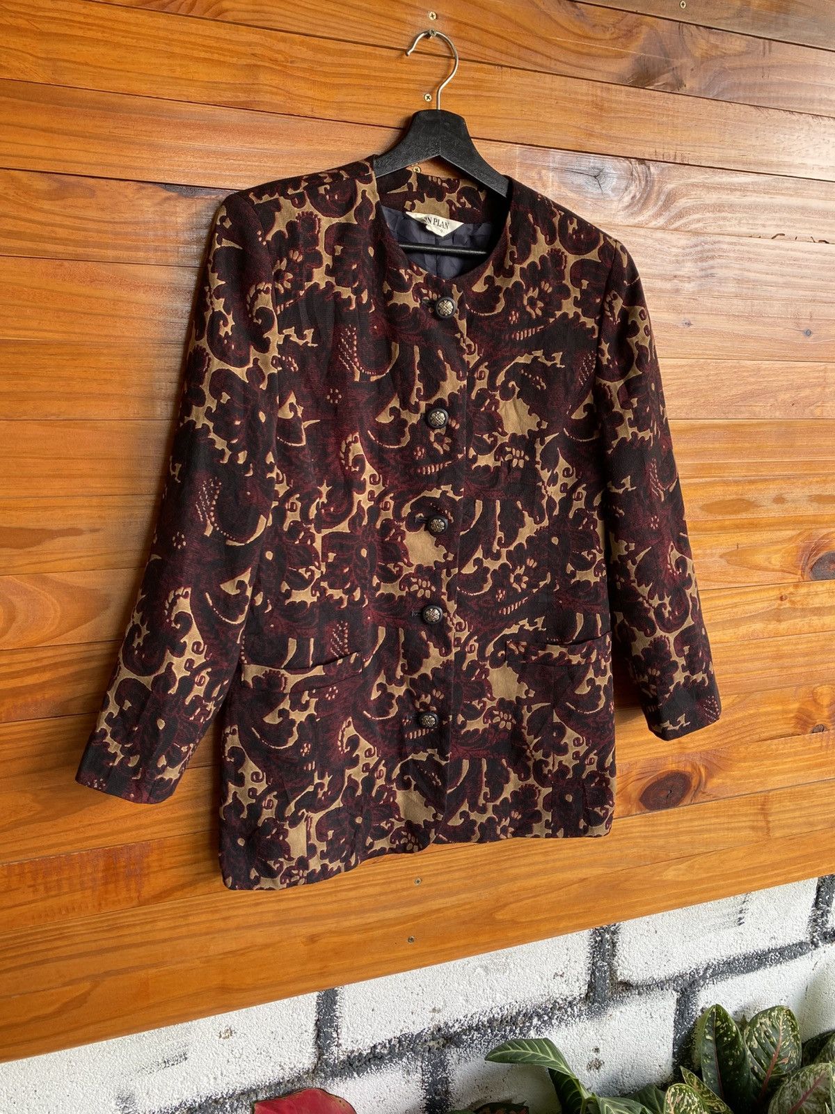 Japanese Brand BON PLAN Tokyo Vintage Baroque Pattern Jacket Size 9 Size M / US 6-8 / IT 42-44 - 5 Thumbnail