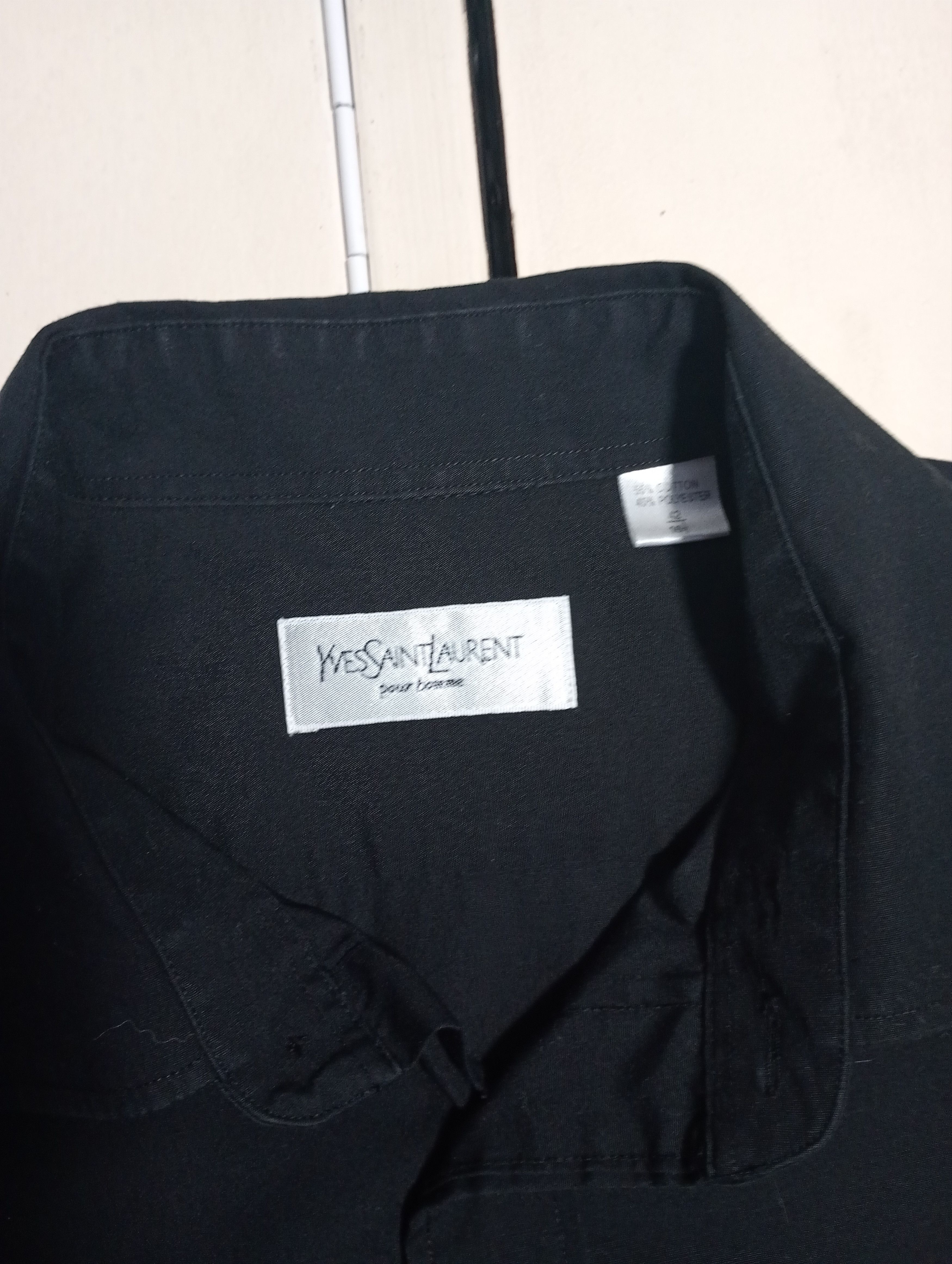 Designer × Yves Saint Laurent YSL Pour Homme Black Shirt Size US XL / EU 56 / 4 - 7 Thumbnail