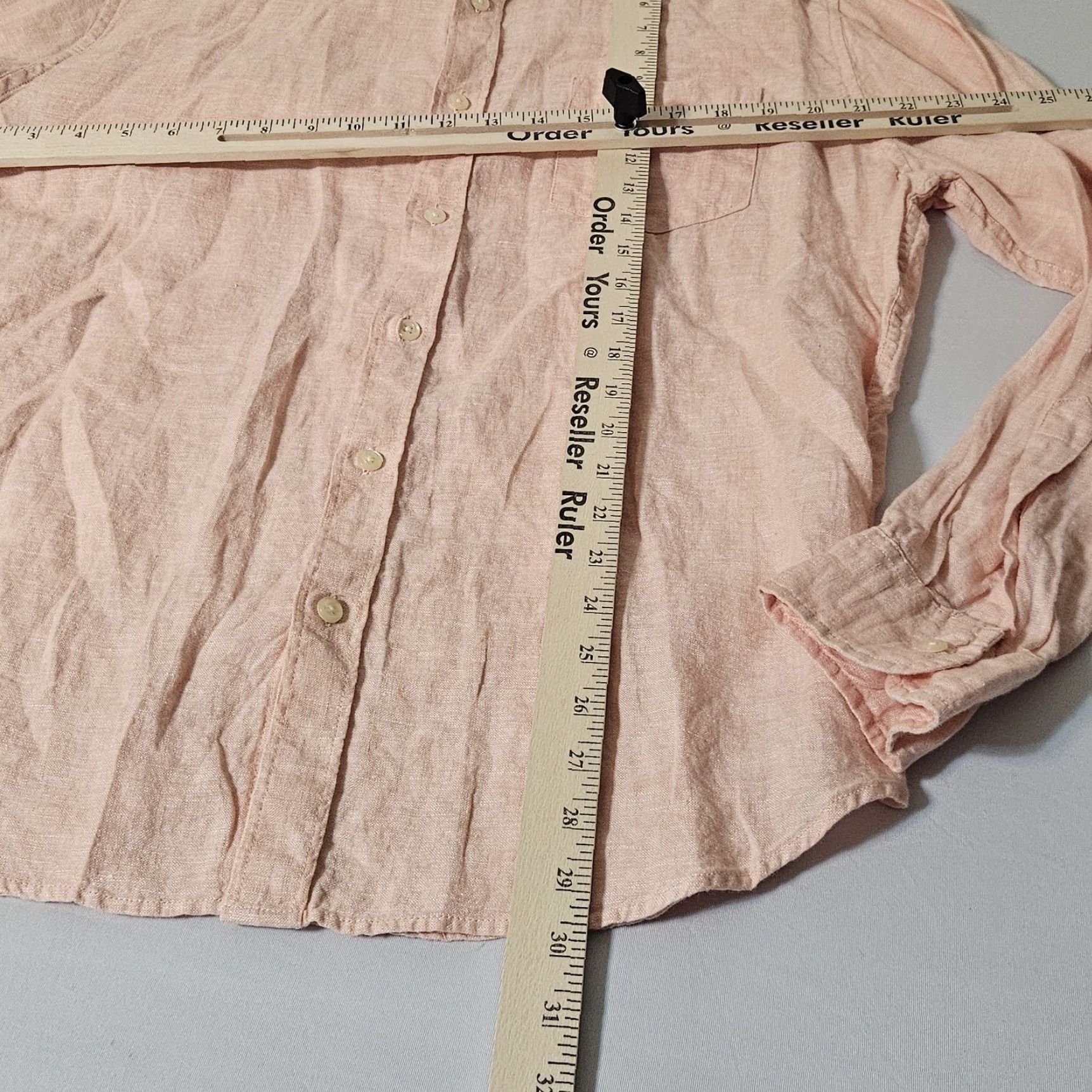 J.Crew J.CREW Linen Shirt Mens XL Salmon Orange Button-Down Long Sleeve Lightweight Shirt Size US XL / EU 56 / 4 - 6 Thumbnail