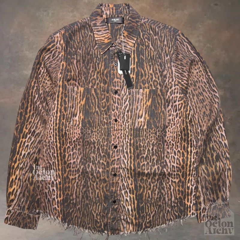 Amiri Amiri Distressed Leopard Printed Flannel Shirt Brand New Size US L / EU 52-54 / 3 - 5 Thumbnail