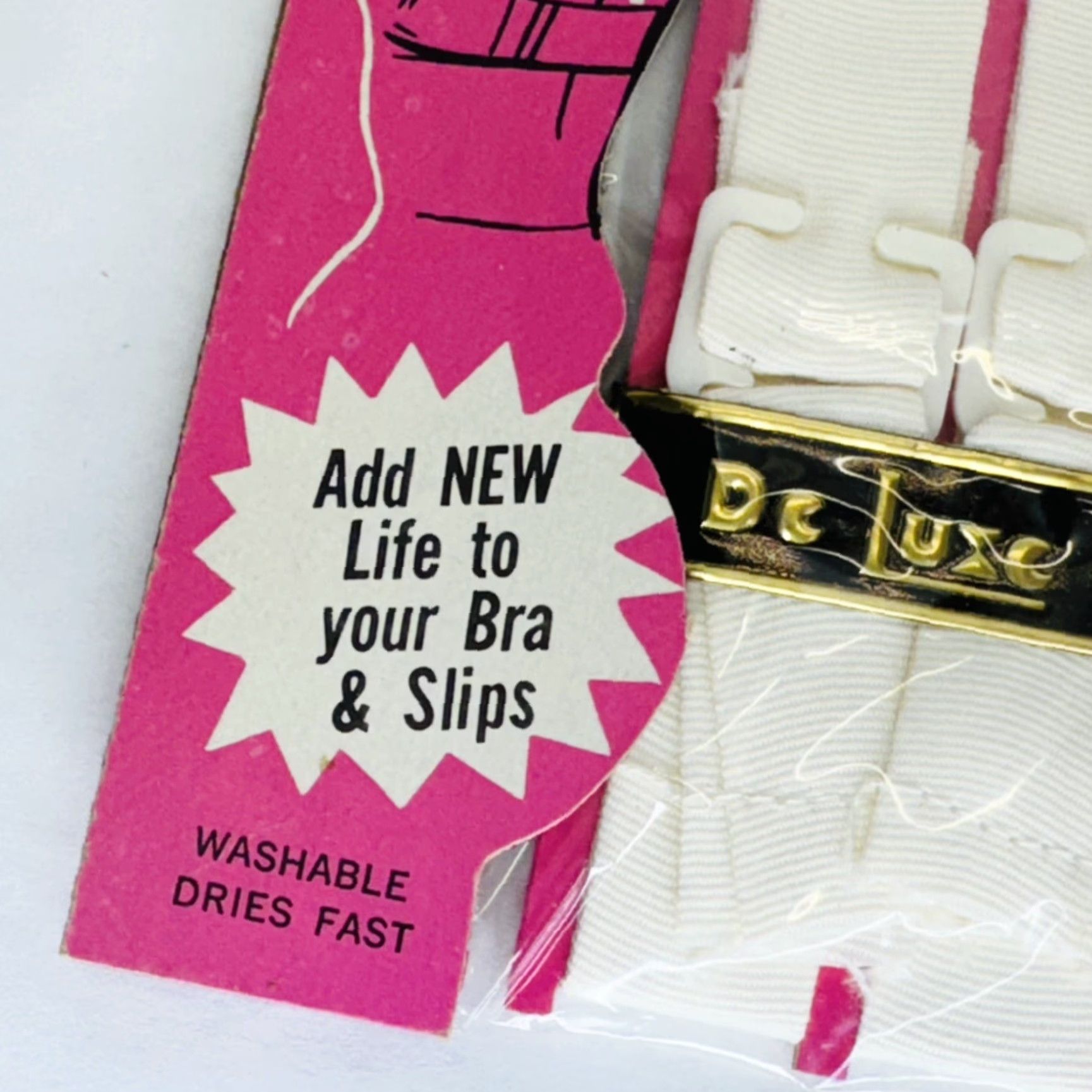Vintage VINTAGE DeLuxe For Poise Adjustable Shoulder Straps Pair Lot of 2 Bra Slips NEW | White Polyester Size ONE SIZE - 4 Thumbnail