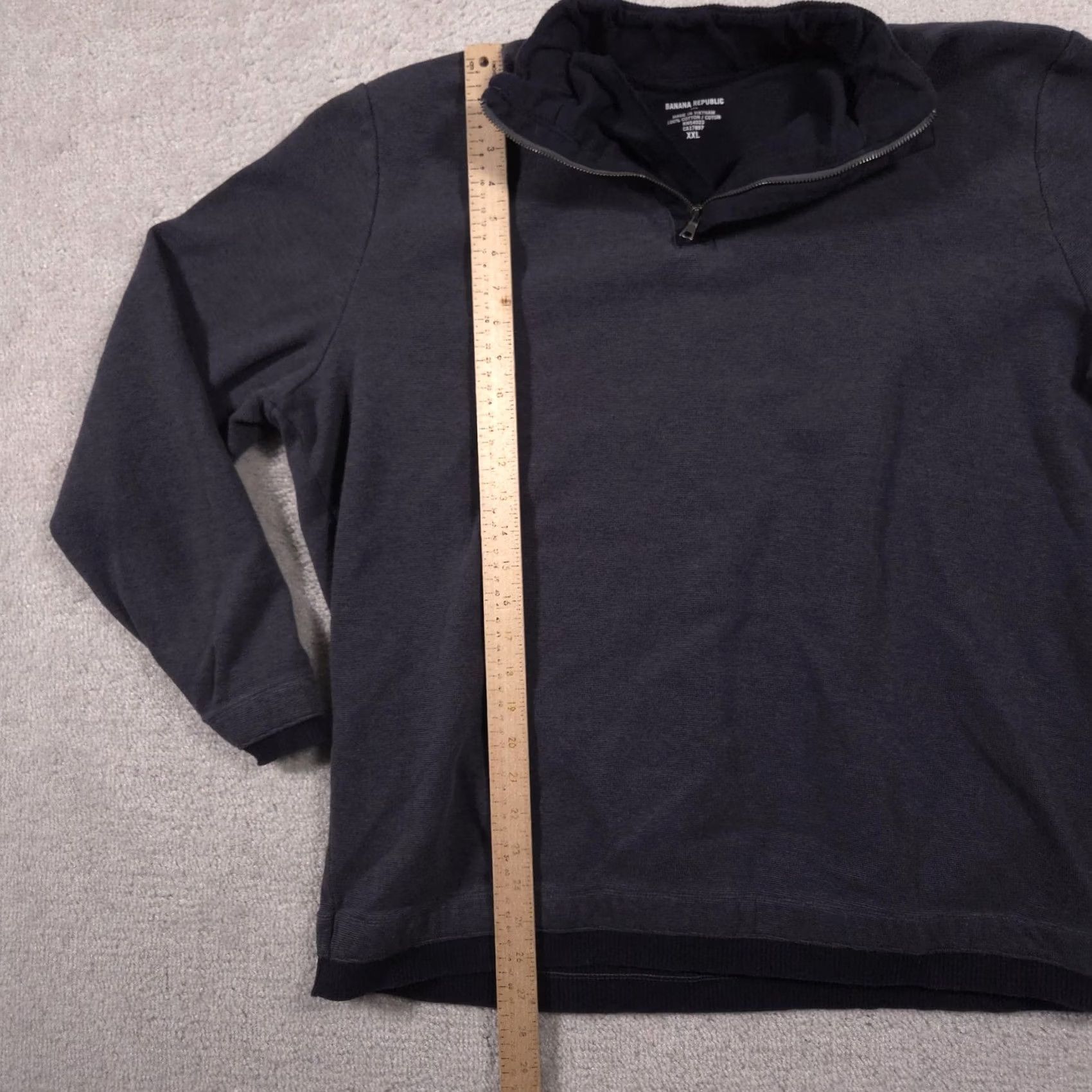 Banana Republic VINTAGE? No. Banana Republic Sweater Mens 2XL Blue Quarter Zip Mock Neck Cotton Knit Pullover Size US XXL / EU 58 / 5 - 6 Thumbnail