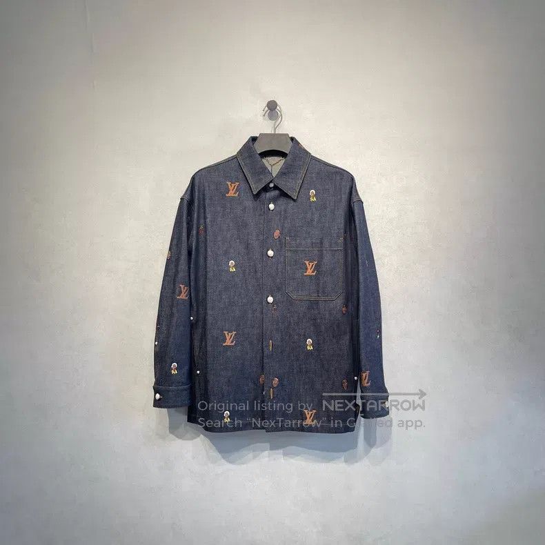 Louis Vuitton Louis Vuitton SS24 monogram logo embroidered denim shirt j Size US S / EU 44-46 / 1 - 2 Thumbnail