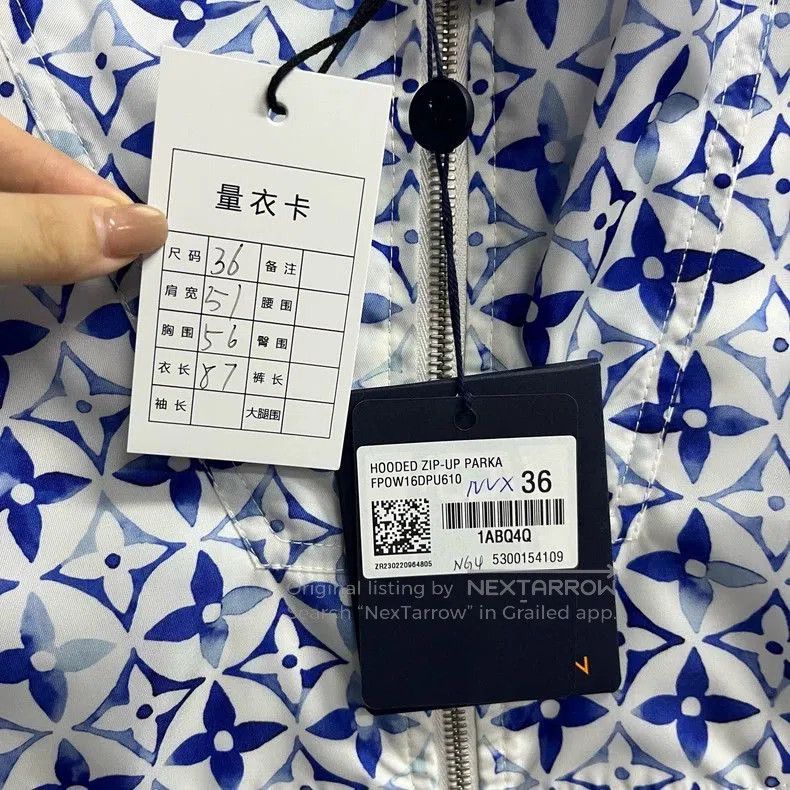 Louis Vuitton Louis Vuitton Blue Logo Print Hooded Jacket. Size US XS / EU 42 / 0 - 3 Thumbnail