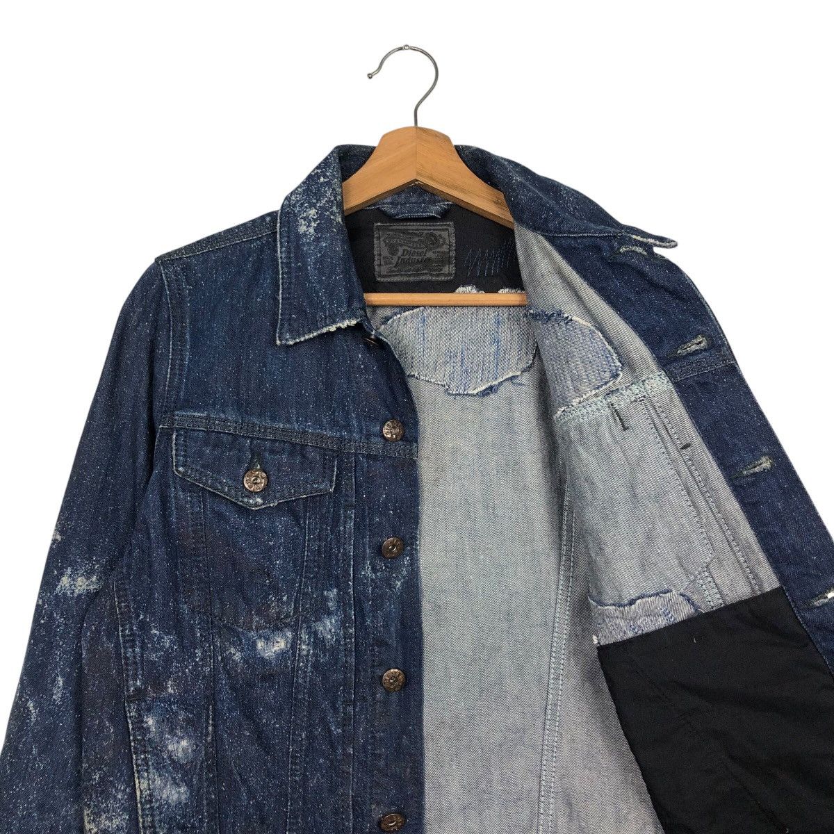 Diesel 📌Biker Denim Jacket Rusty Distressed Design Diesel Size XS / US 0-2 / IT 36-38 - 13 Thumbnail