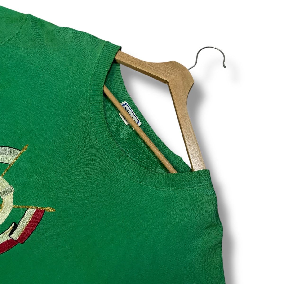 Yves Saint Laurent VINTAGE 80s YVES SAINT LAURENT EMBROIDERED LOGO SWEATSHIRT Size US L / EU 52-54 / 3 - 4 Thumbnail