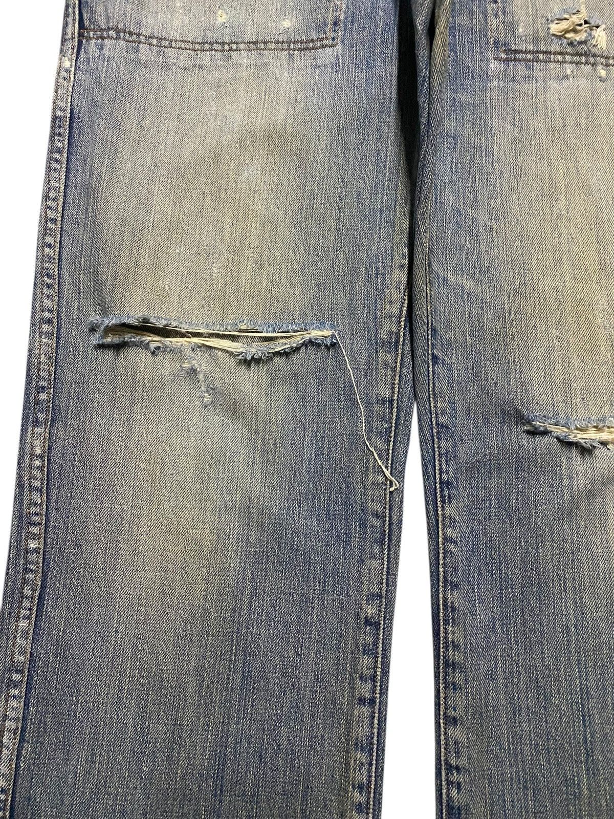 Dapper Dan × Gap Vintage Gap Army Light Wash Distressed Baggy Jeans Size US 35 - 7 Thumbnail