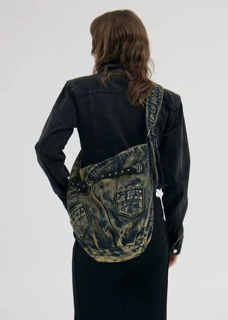 Japanese Brand Y2K Jeans Sling Crossbody Motorcycle Bag Size ONE SIZE - 1 Thumbnail