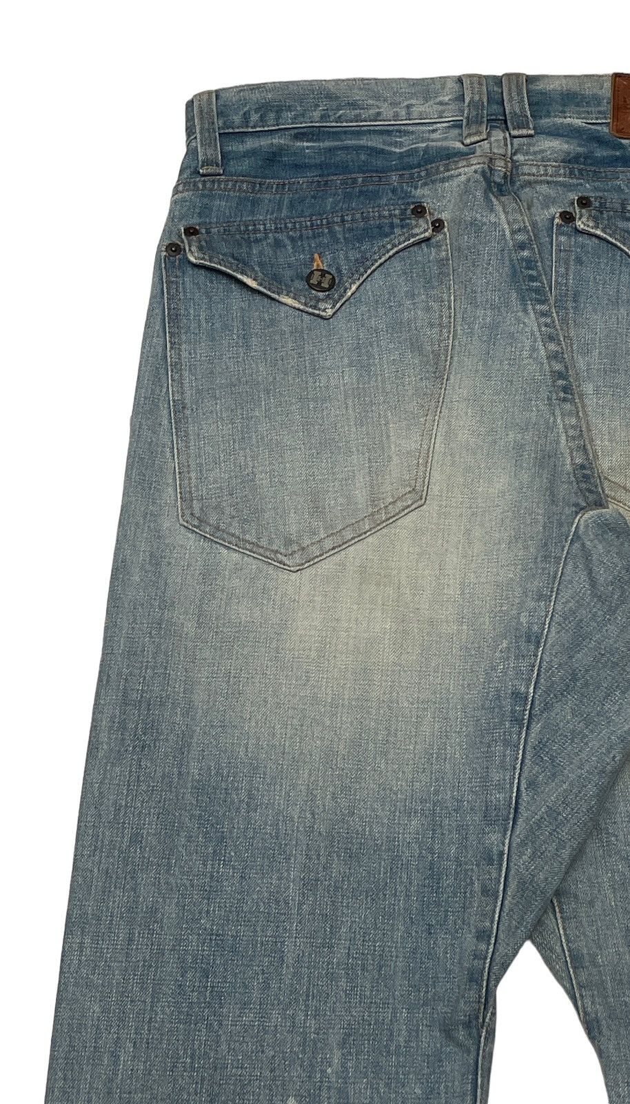 Designer × Japanese Brand × Vintage Vintage Japanese Brand Hardhit Flared Jeans 1990s Size US 32 / EU 48 - 8 Thumbnail