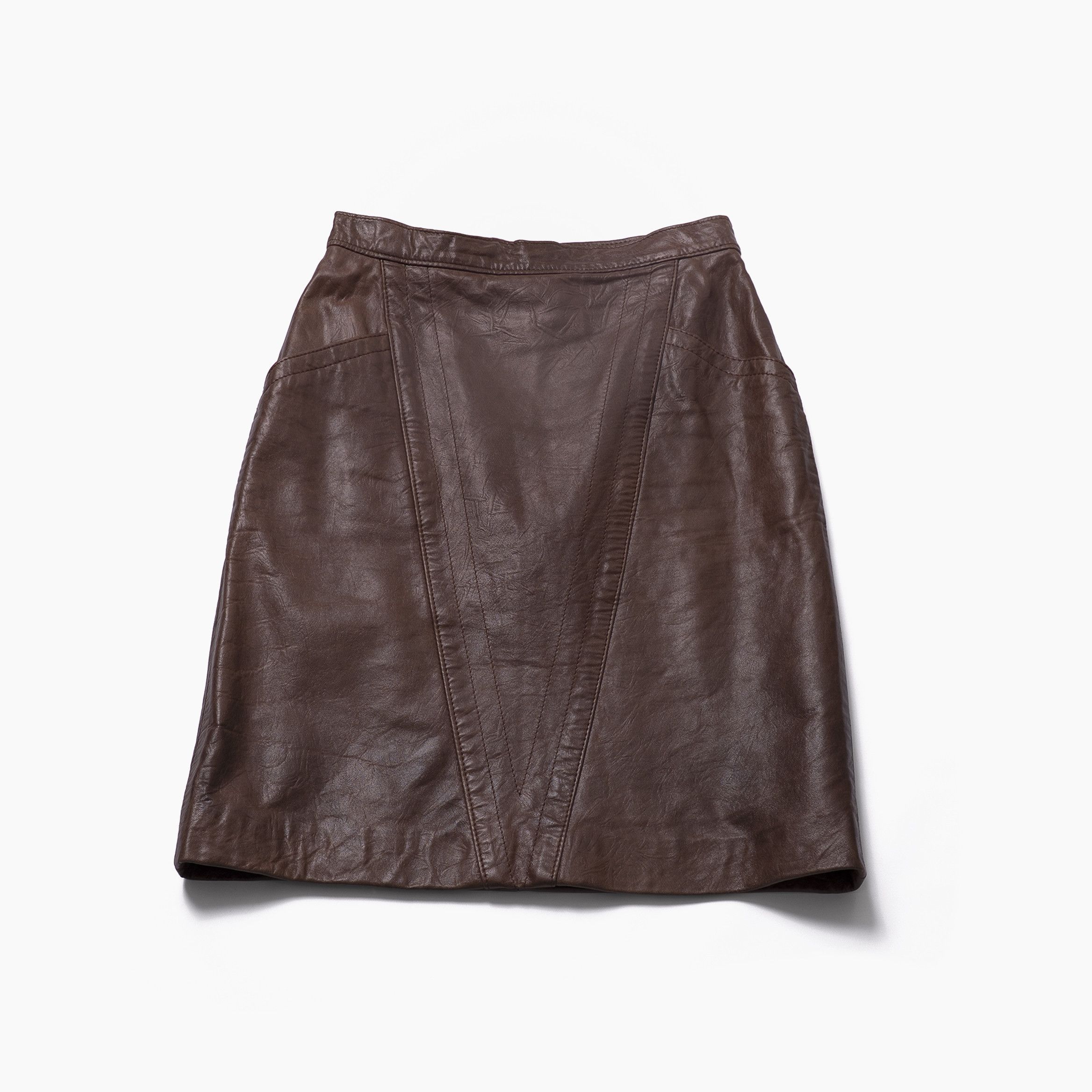 Other Real Leather Brown Pencil Skirt Size 30" / US 8 / IT 44 - 1 Thumbnail