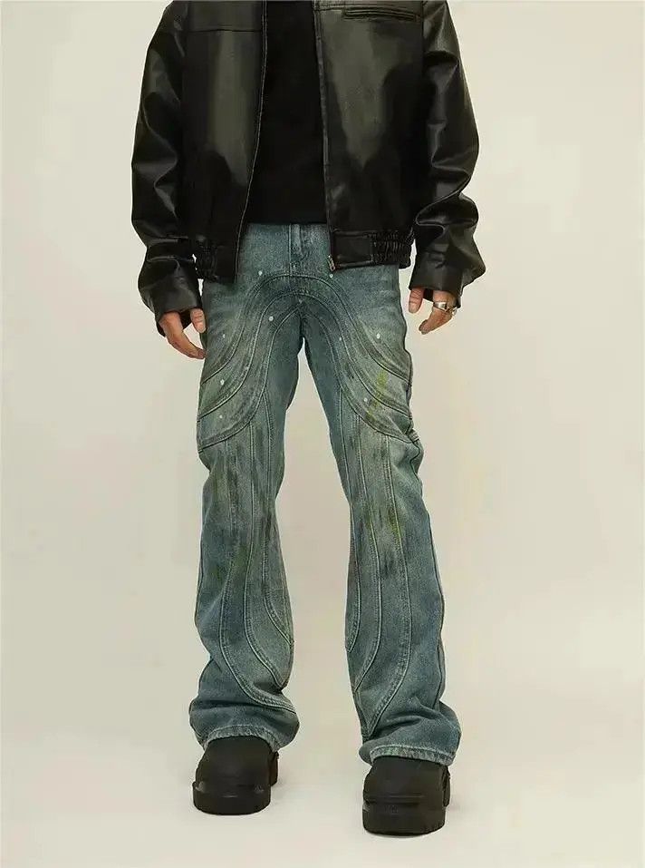 Japanese Brand Straight fit patchwork jeans Size US 32 / EU 48 - 1 Thumbnail