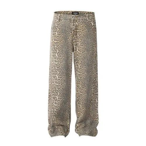 Japanese Brand × Jean Pants American leopard retro street casual loose men's jeans Size US 32 / EU 48 - 1 Thumbnail