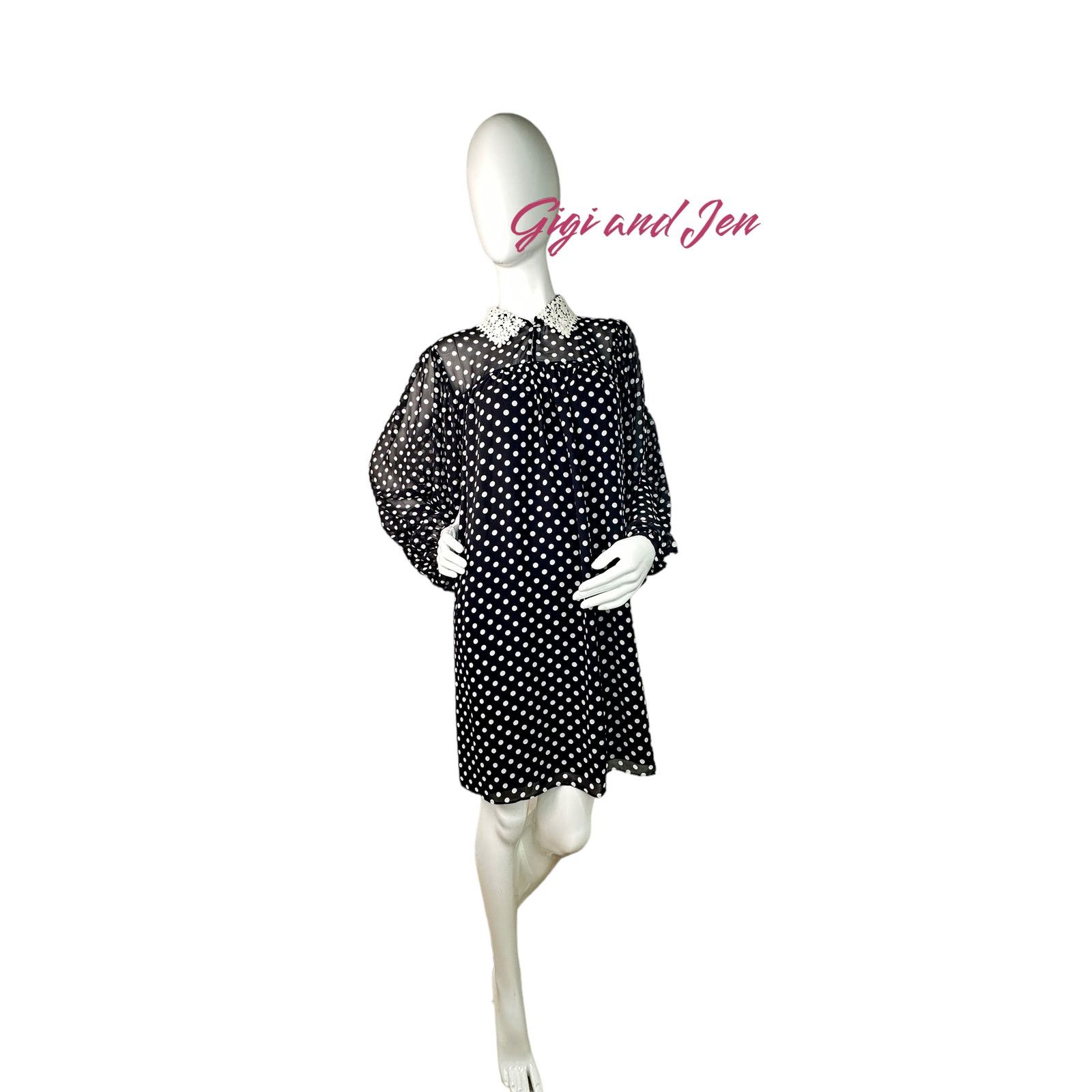 Kate spade Domino Dot Swing Dress Size Medium Black