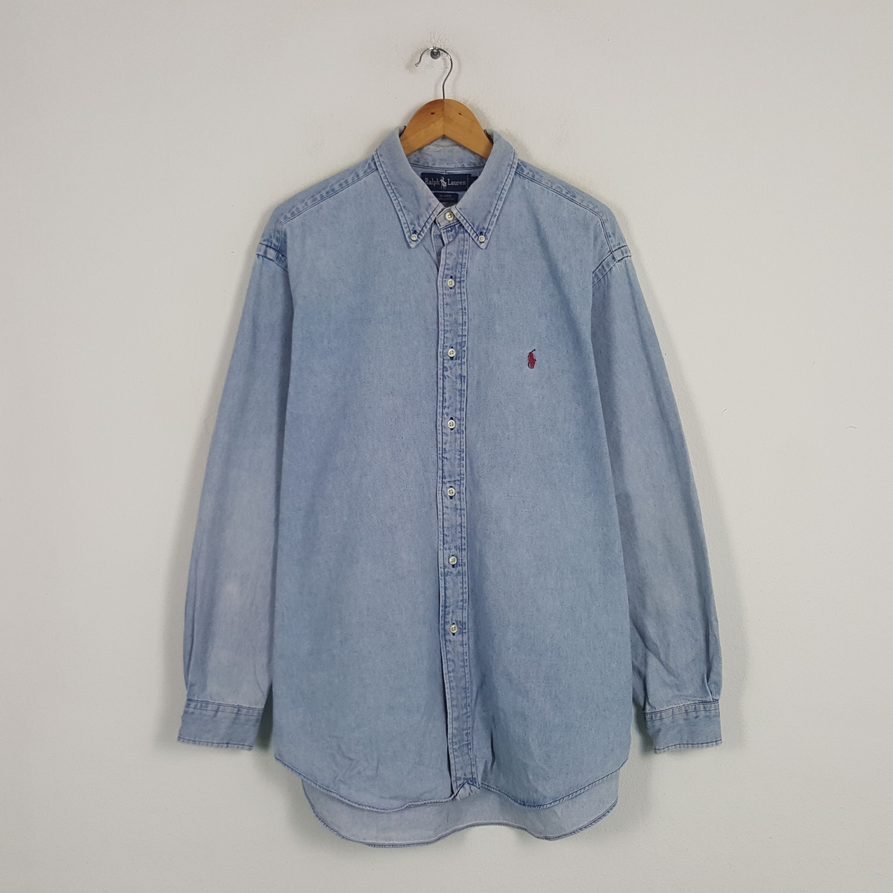 Ralph Lauren × Vintage Vintage Ralph Lauren American Brand Denim Shirt Button Up Size US XXL / EU 58 / 5 - 1 Thumbnail