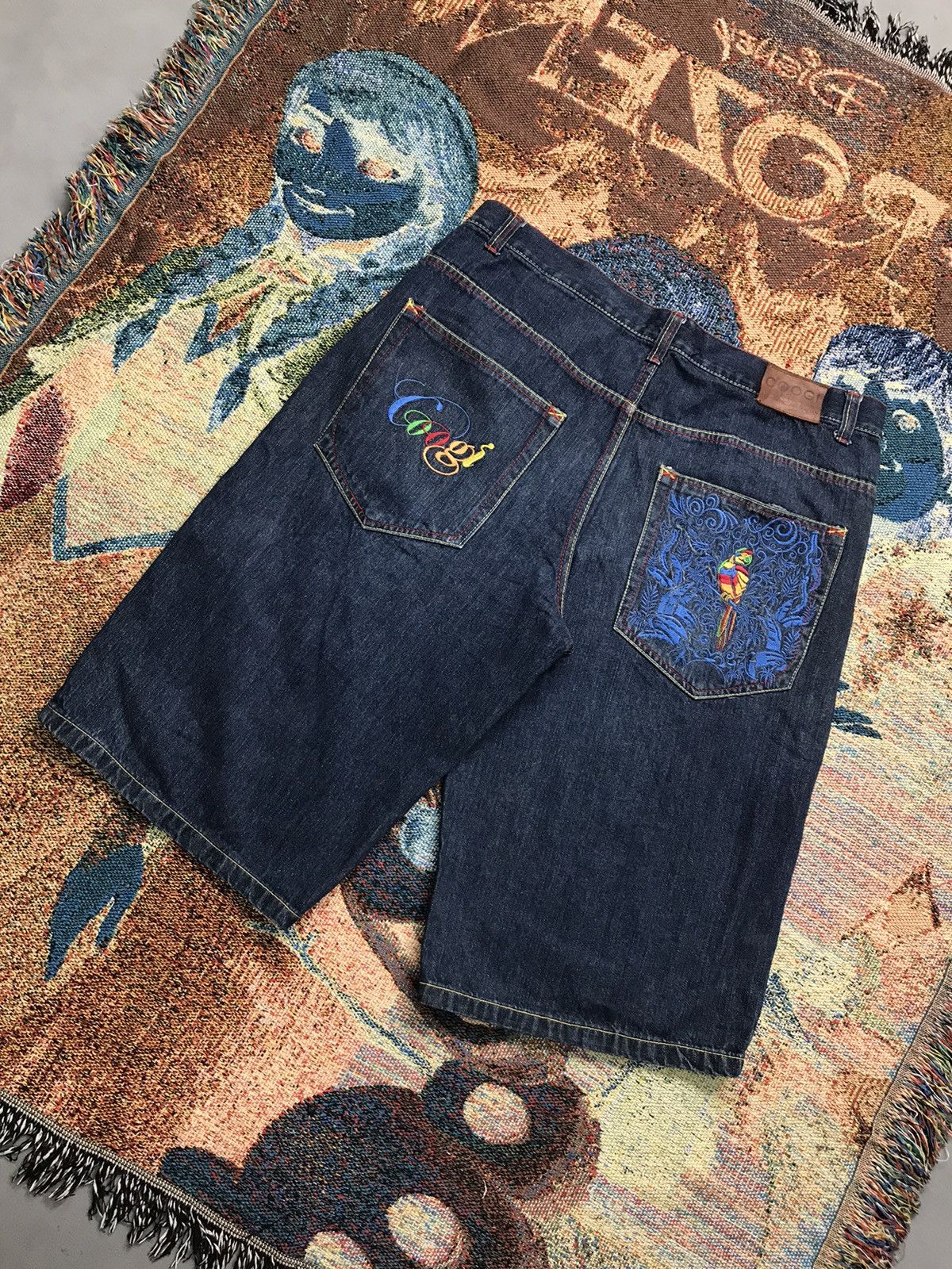 Coogi Vintage Coogi crazy bird embroidered denim jort Size US 40 / EU 56 - 12 Thumbnail