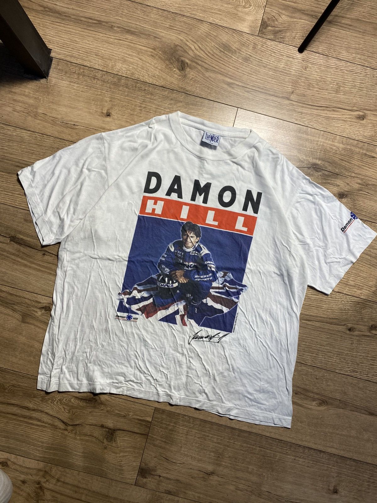 Other Vintage 90s Damon Hill F1 Racing Tee - Blue Thunder Tag Size US XL / EU 56 / 4 - 1 Thumbnail