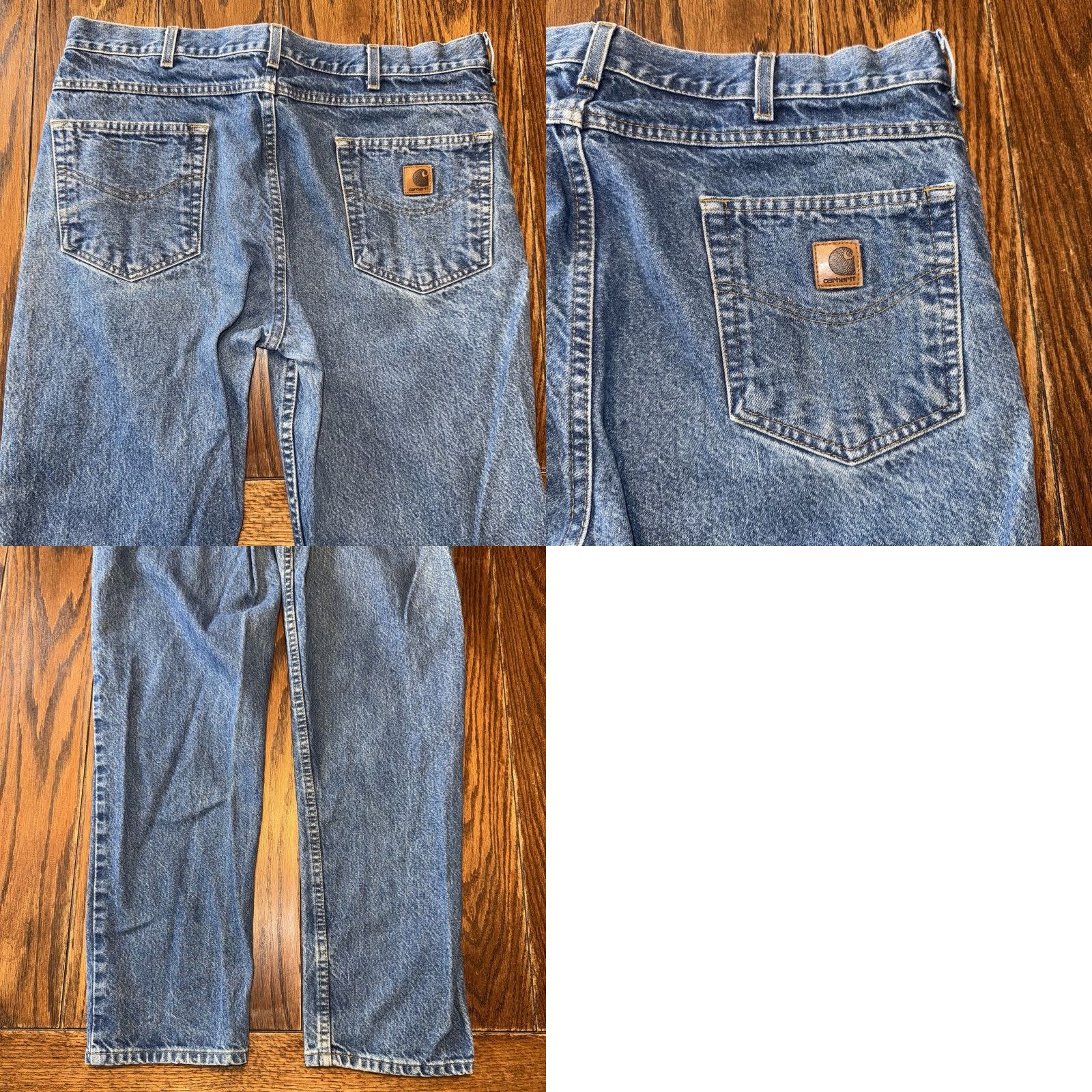 Carhartt VINTAGE Carhartt Jeans Light Wash Traditional Fit Men 38x32 Blue Denim 5-Pocket Design, Zipper, Button, Belt Loops Mens Cowboy Work Classic 90s? Size US 38 / EU 54 - 8 Thumbnail