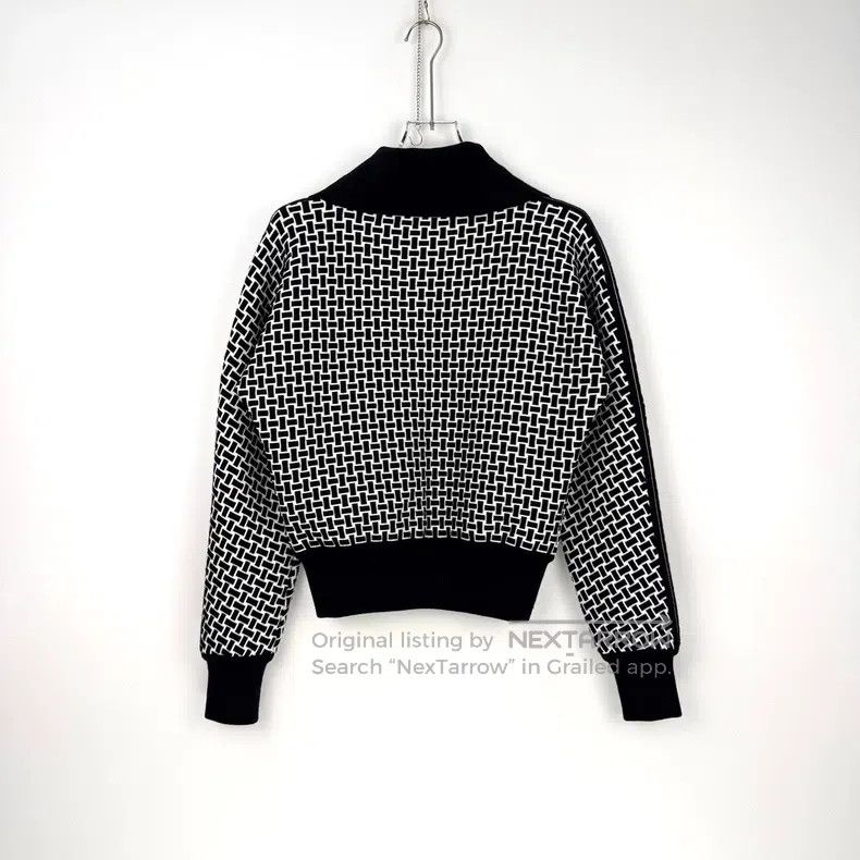 Other Hermes Black and White Zip Wool Cardigan Size XS / US 0-2 / IT 36-38 - 4 Thumbnail