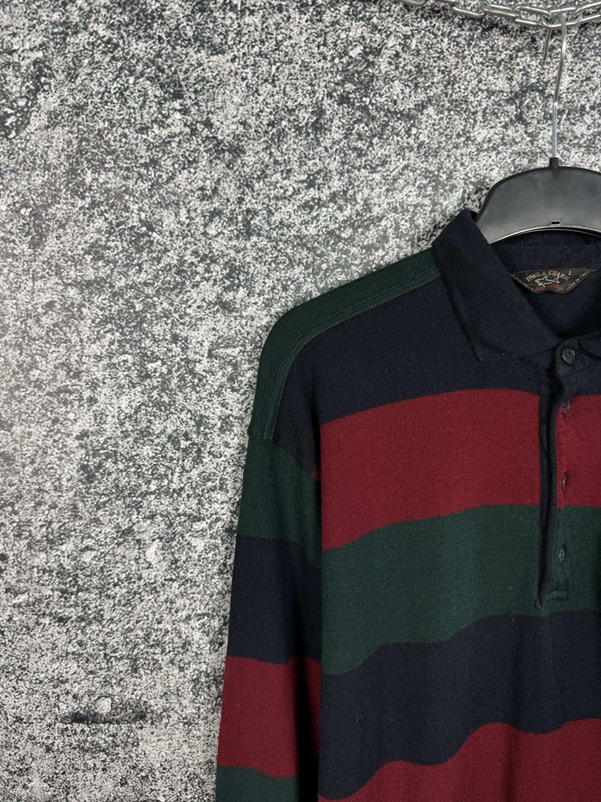 Paul & Shark Paul Shark Vintage Wool Striped Rugby Polo Shirt Italy XL Size US XL / EU 56 / 4 - 3 Thumbnail