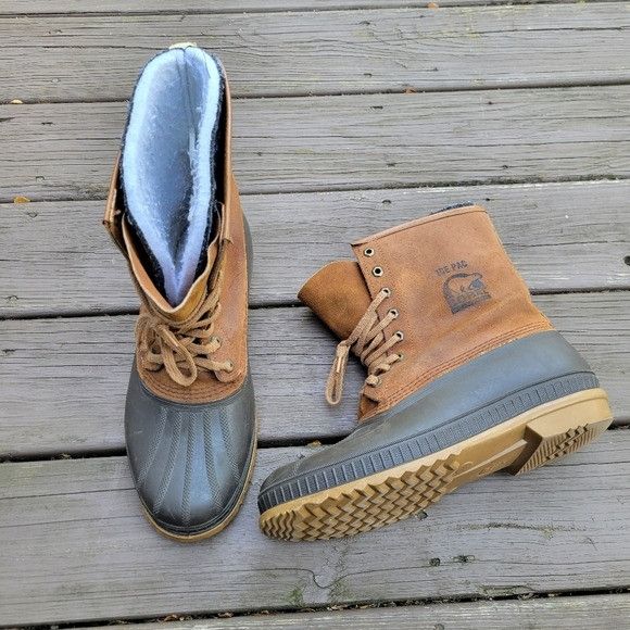 SOREL × Vintage Vintage 80s Sorel Arctic Pac Brown Leather Duck
