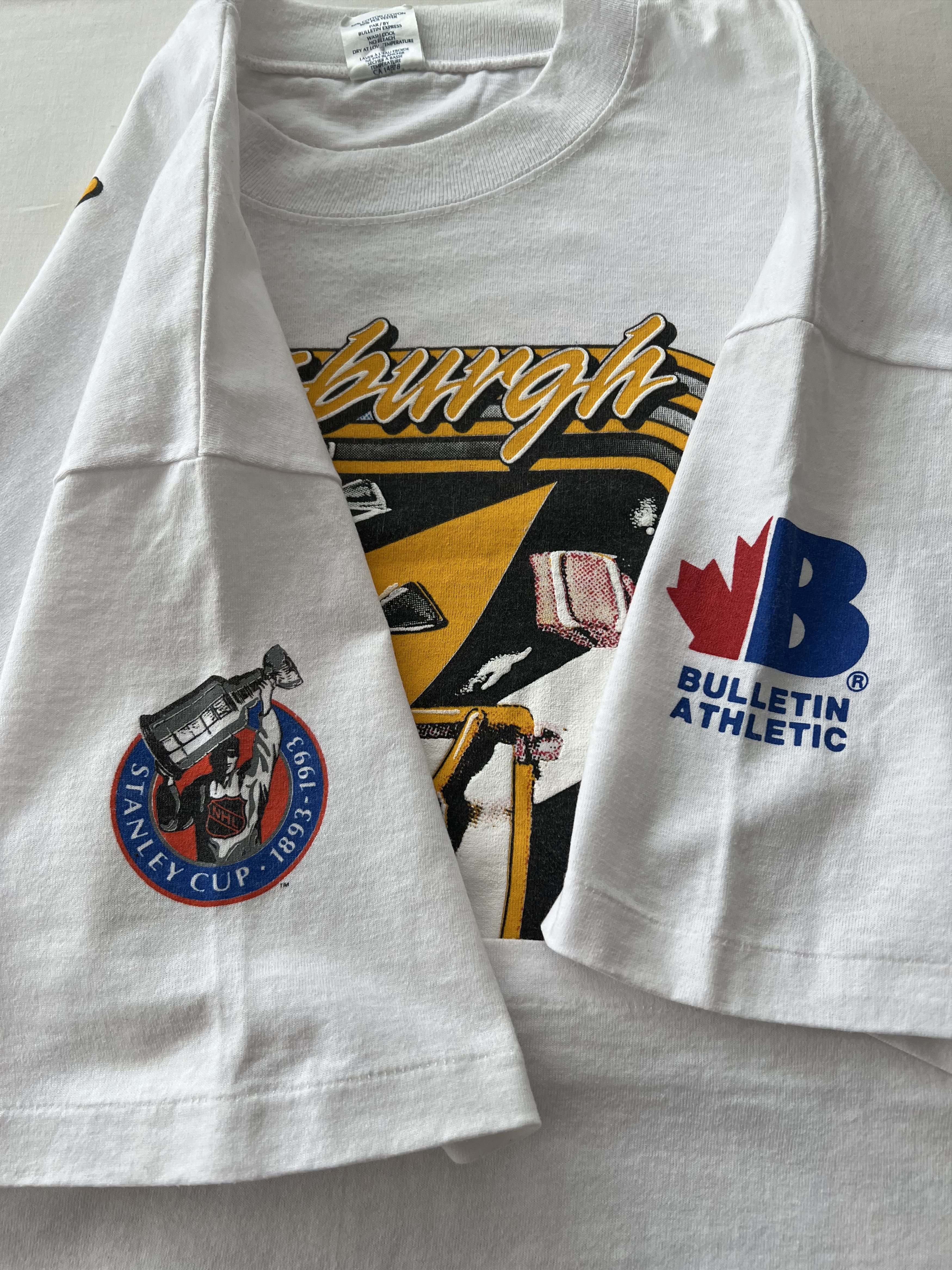 NHL Vintage 1992 Pittsburgh Penguins NHL Hockey White T-shirt Size US XL / EU 56 / 4 - 9 Thumbnail