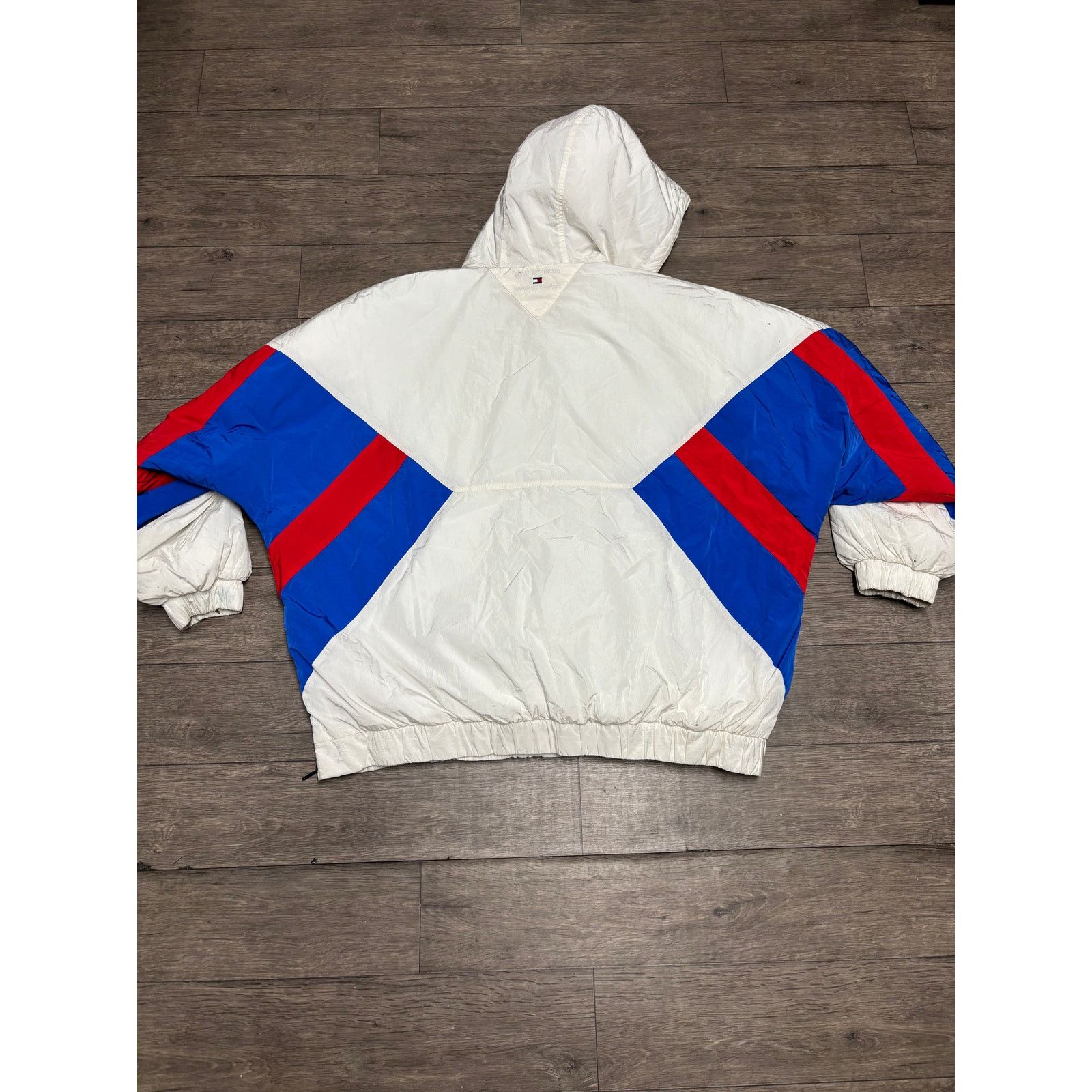 Tommy Jeans × Vintage Tommy Jeans Pullover Retro Jacket Sz L White Blue Size US L / EU 52-54 / 3 - 7 Thumbnail