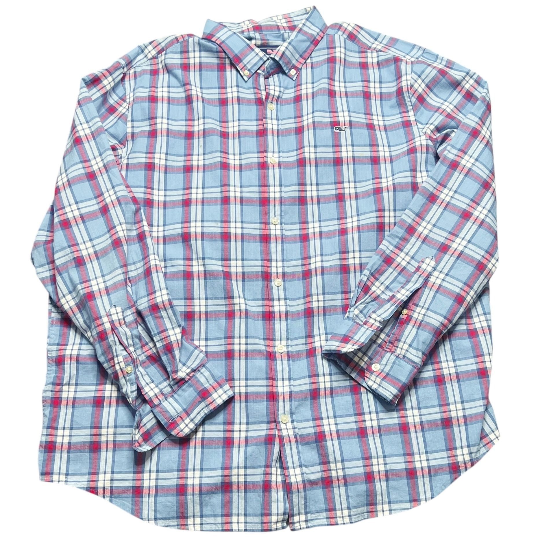 Vineyard Vines Vineyard Vines Shirt Mens Size XXL Red White Blue Plaid Whal Size US XXL / EU 58 / 5 - 1 Thumbnail