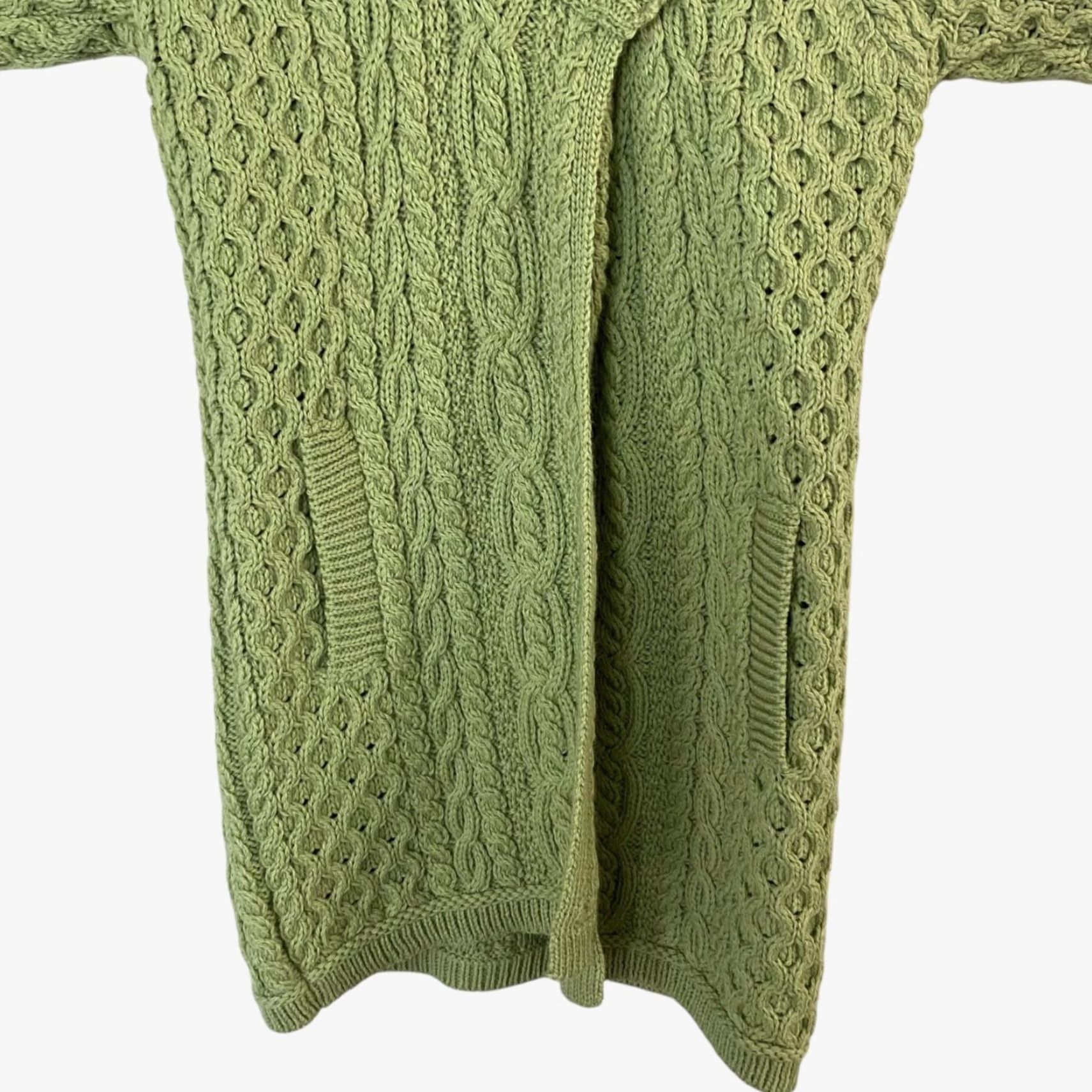 Vintage VINTAGE Aran Crafts Merino Wool Cable-Knit Cardigan Sweater Womens XXS Green Button-Collar Bohemian Classic Size XXS / US 00 / IT 34 - 6 Thumbnail